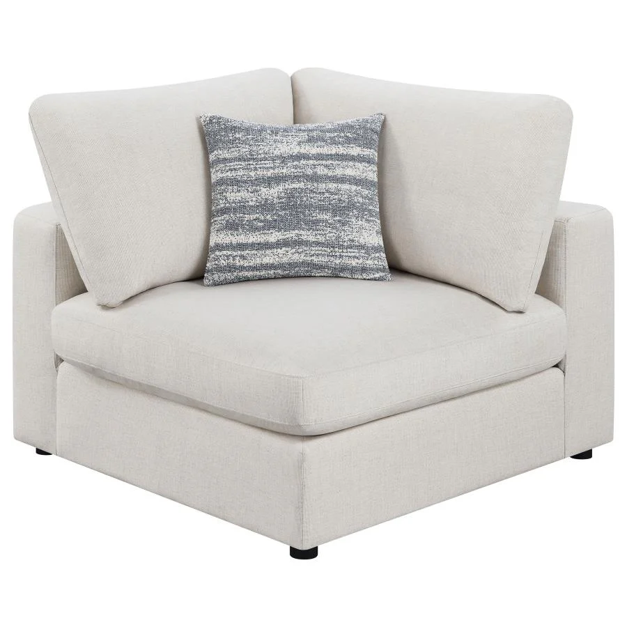 Serene Beige 4-Piece Upholstered Modular Sectional with Ottoman - Image 7