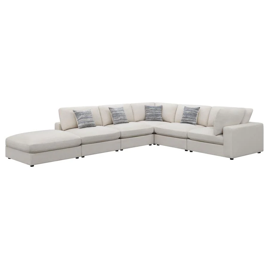 Serene Beige 6-Piece Upholstered Modular Sectional - Image 2