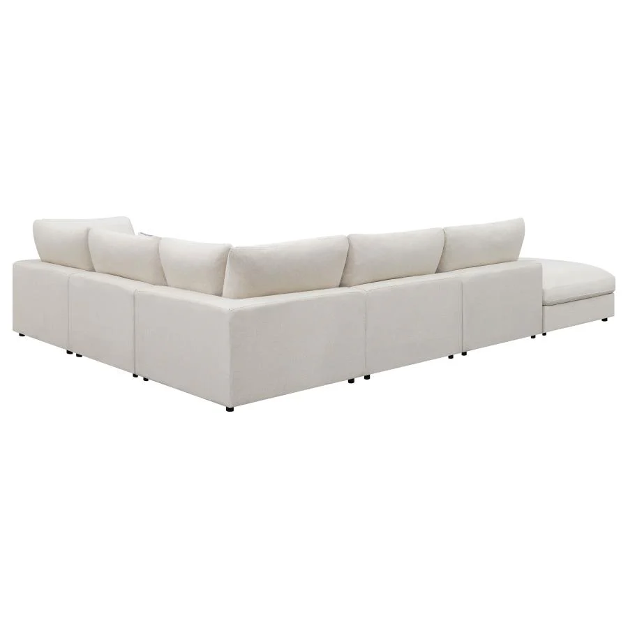 Serene Beige 6-Piece Upholstered Modular Sectional - Image 4