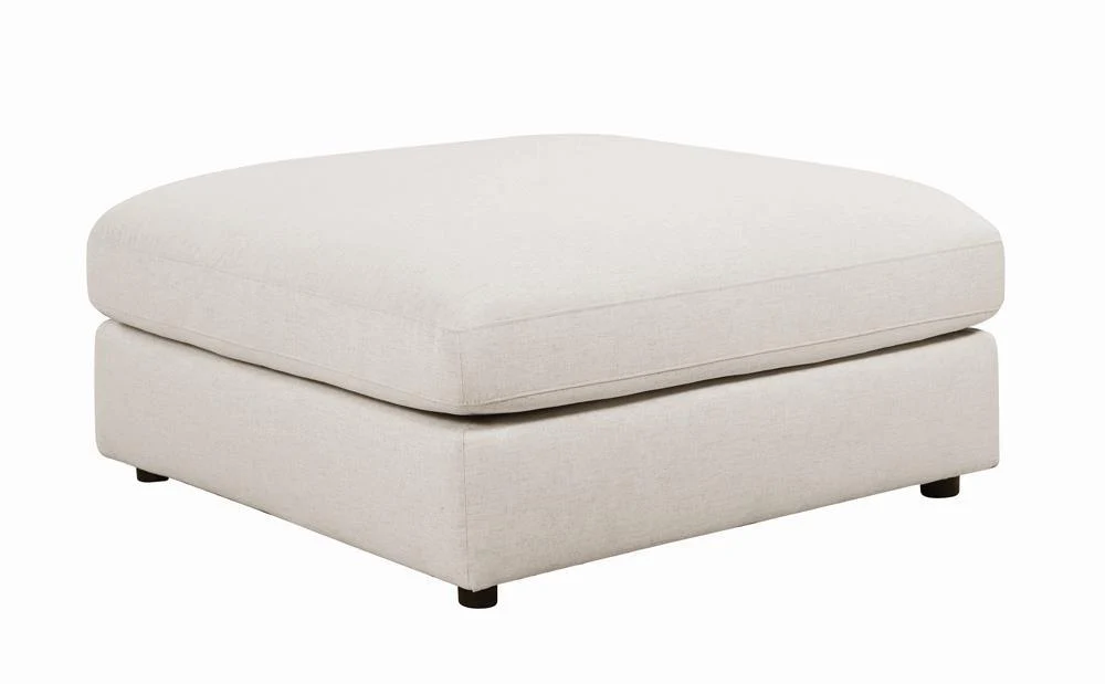 Serene Beige Upholstered Rectangular Ottoman