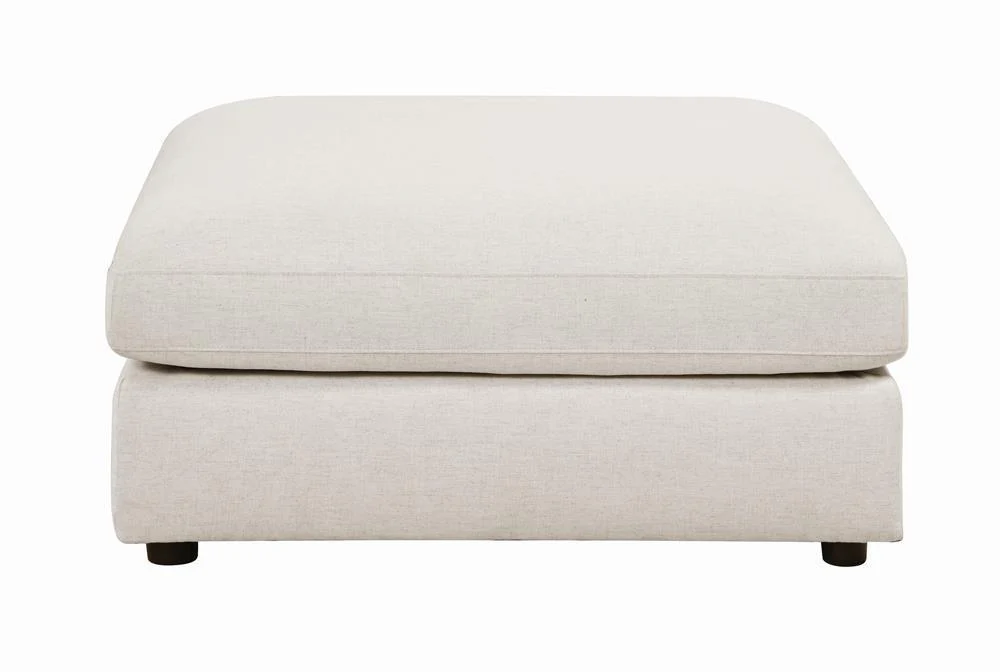 Serene Beige Upholstered Rectangular Ottoman - Image 2