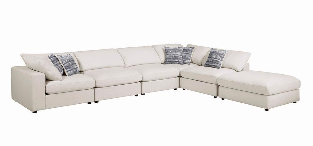 Serene Beige Upholstered Rectangular Ottoman - Image 4