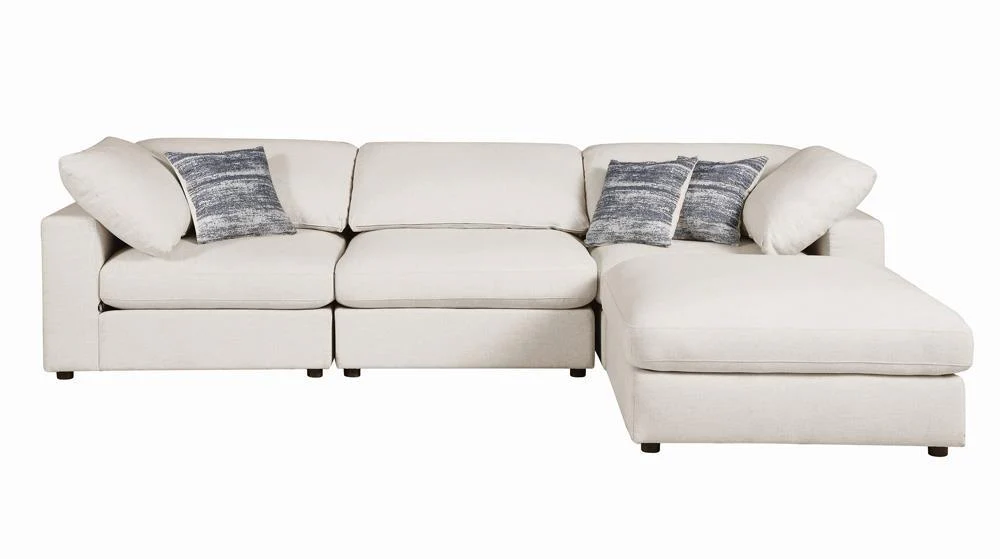 Serene Beige Upholstered Rectangular Ottoman - Image 5