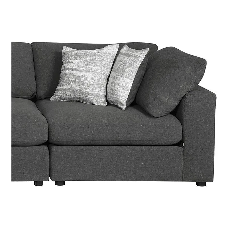Serene Charcoal 4-Piece Upholstered Modular Sectional - Image 4