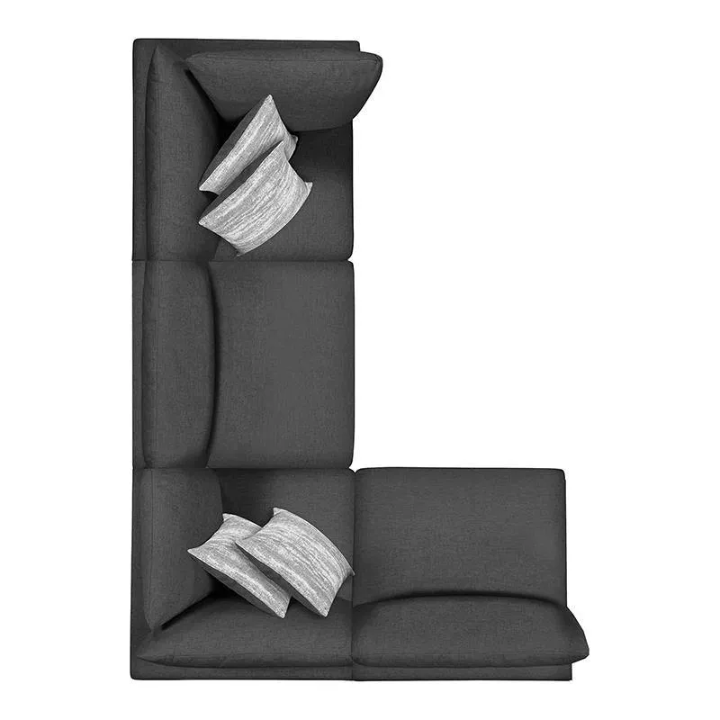 Serene Charcoal 4-Piece Upholstered Modular Sectional - Image 5