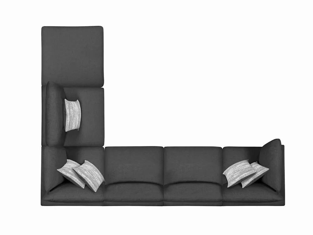 Serene Charcoal Upholstered Armless Chair - Image 13