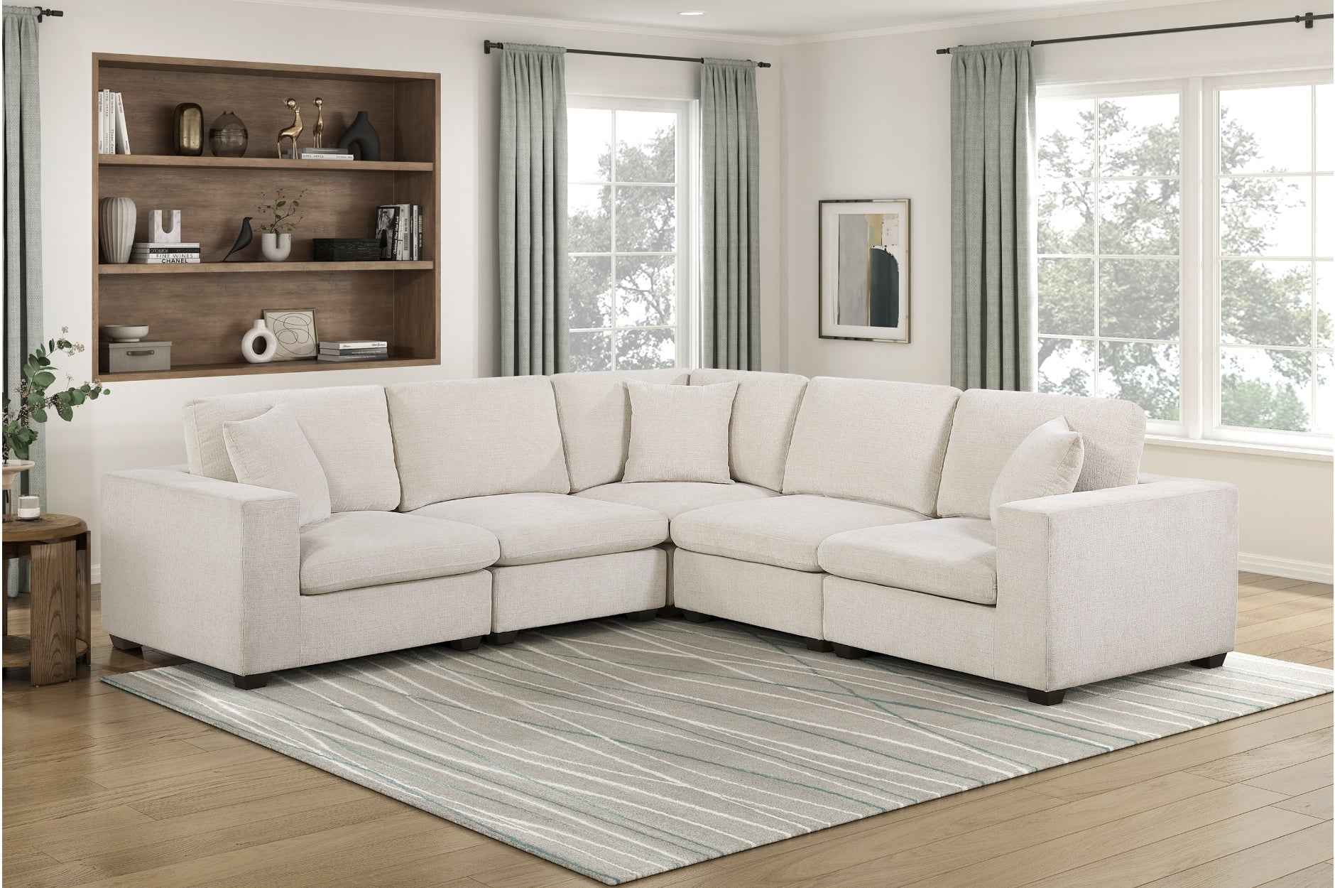 Serenity Beige 5-Piece Modular Sectional
