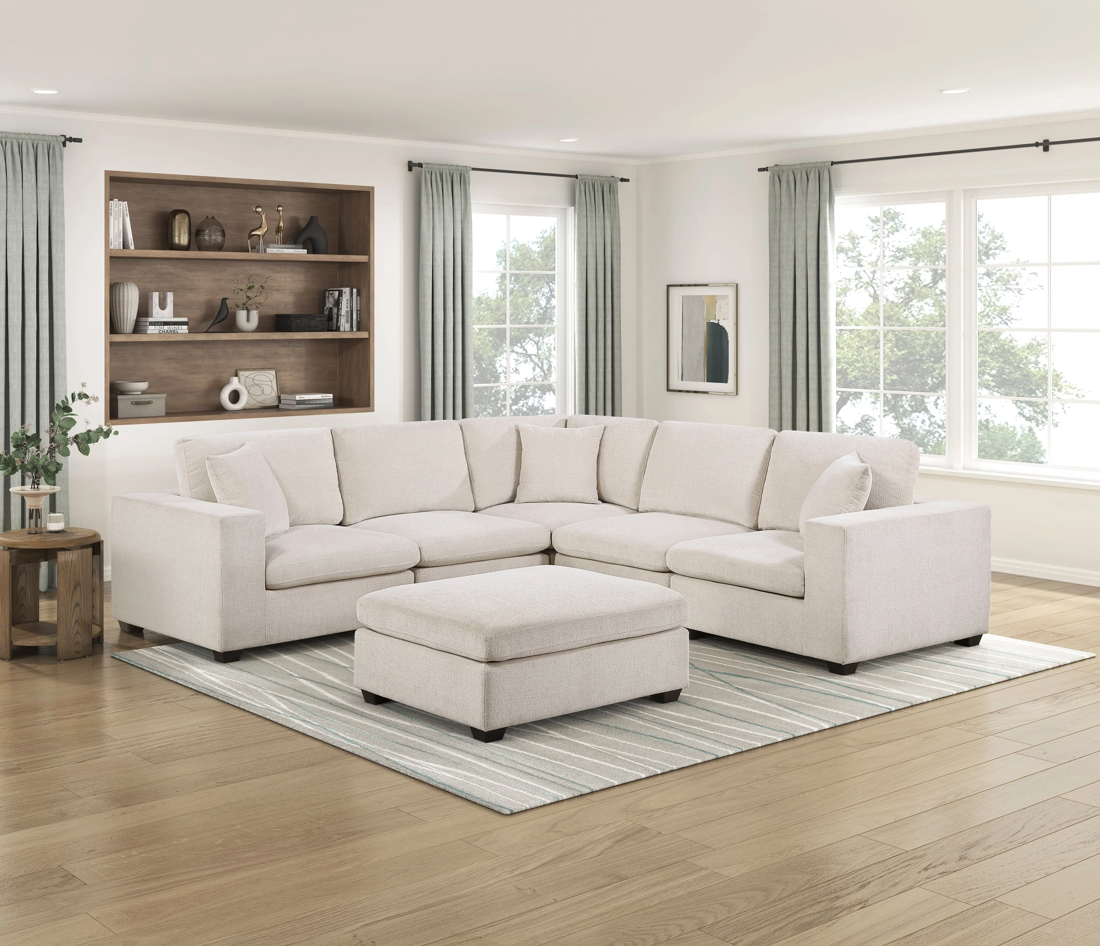 Serenity Beige Ottoman - Image 5
