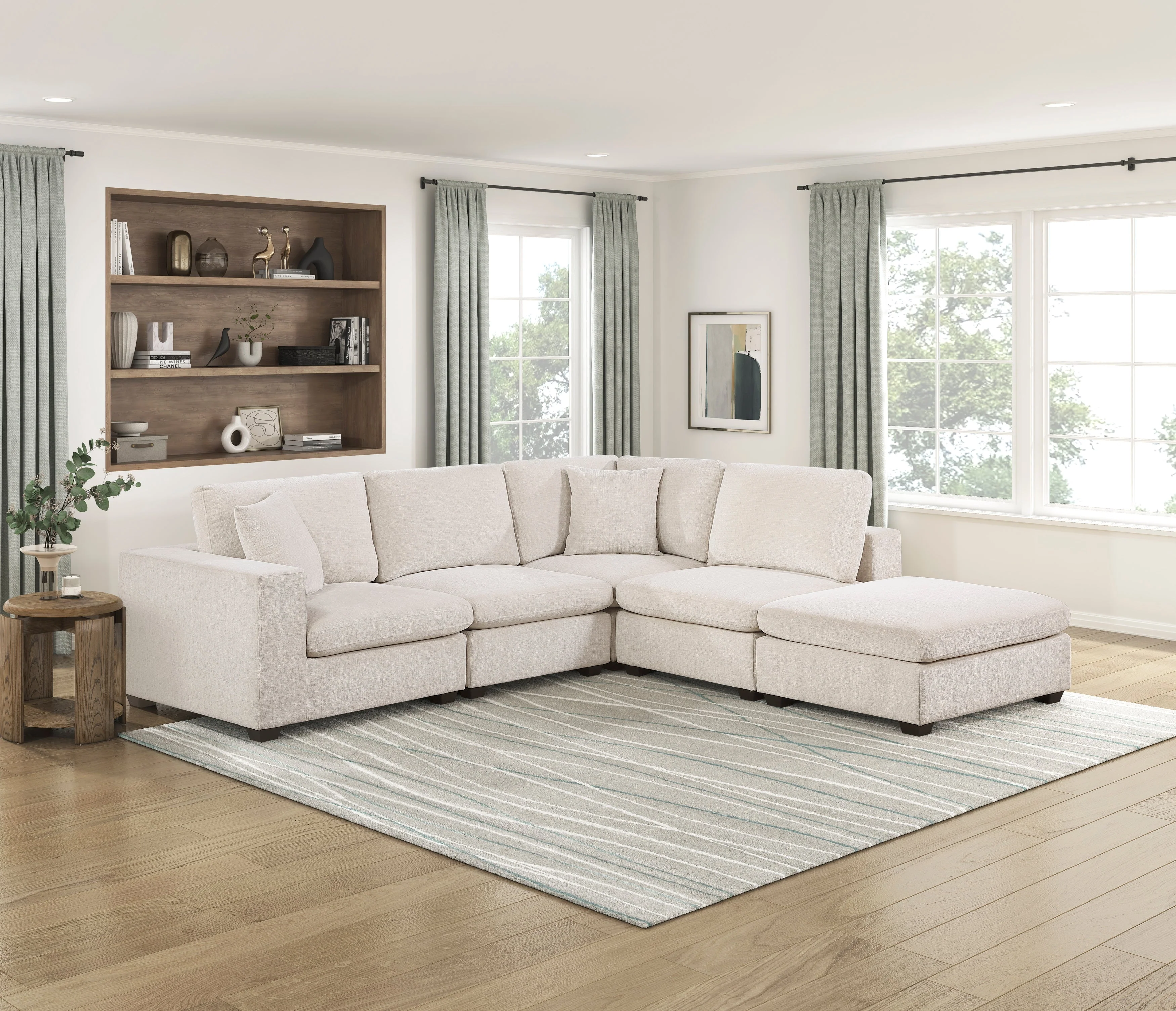 Serenity Beige Ottoman - Image 6