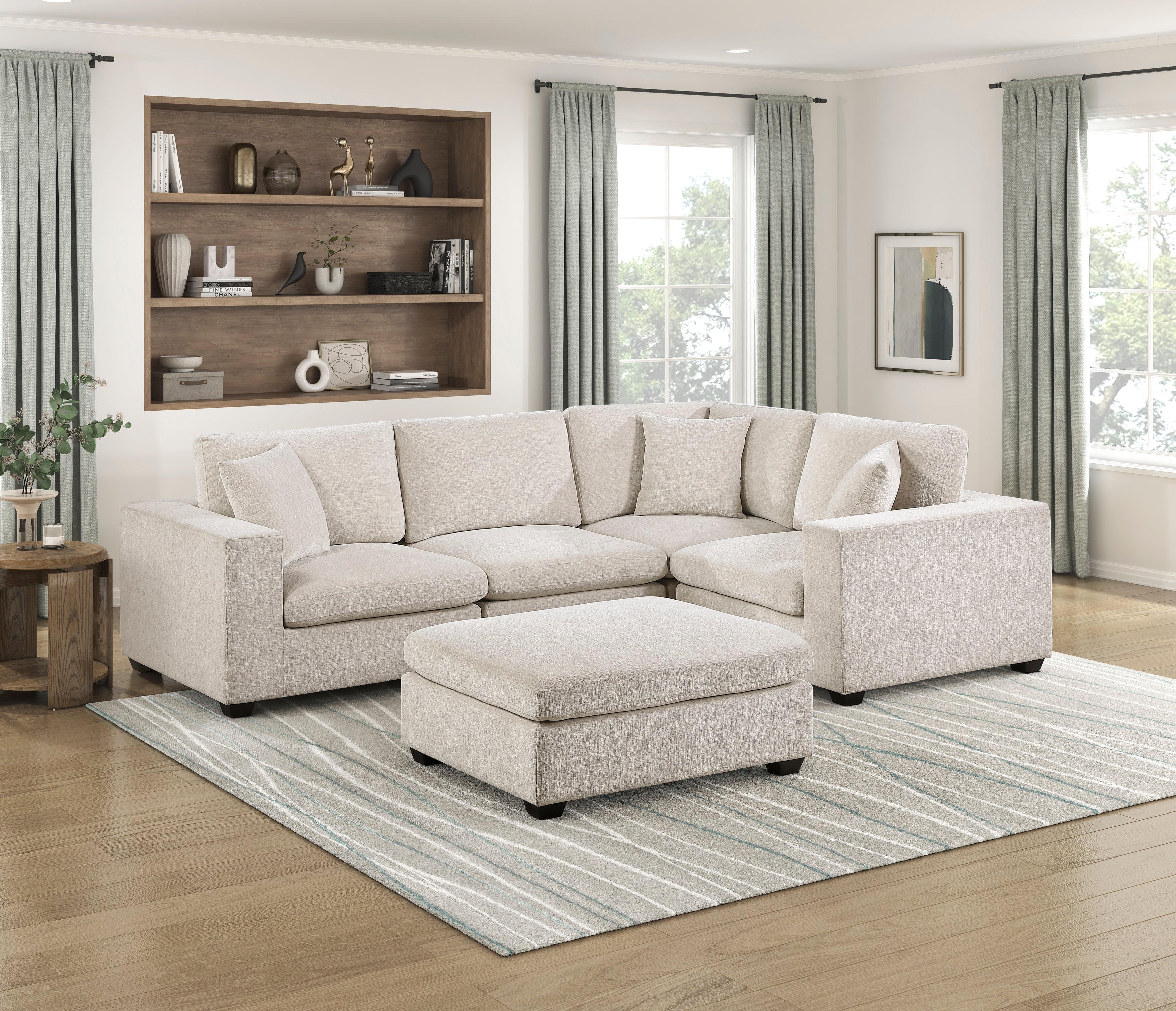 Serenity Beige Ottoman - Image 7