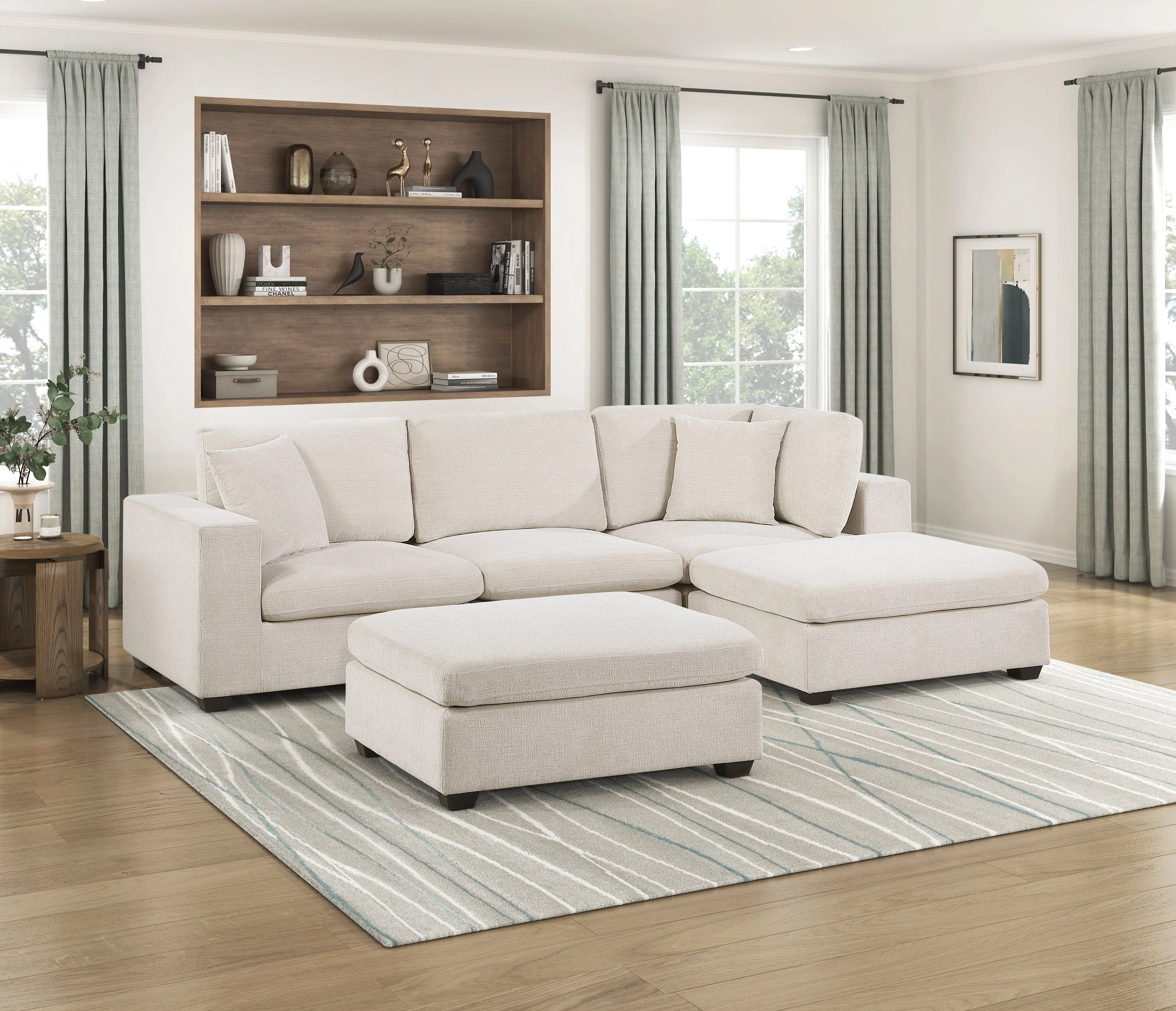 Serenity Beige Ottoman - Image 8