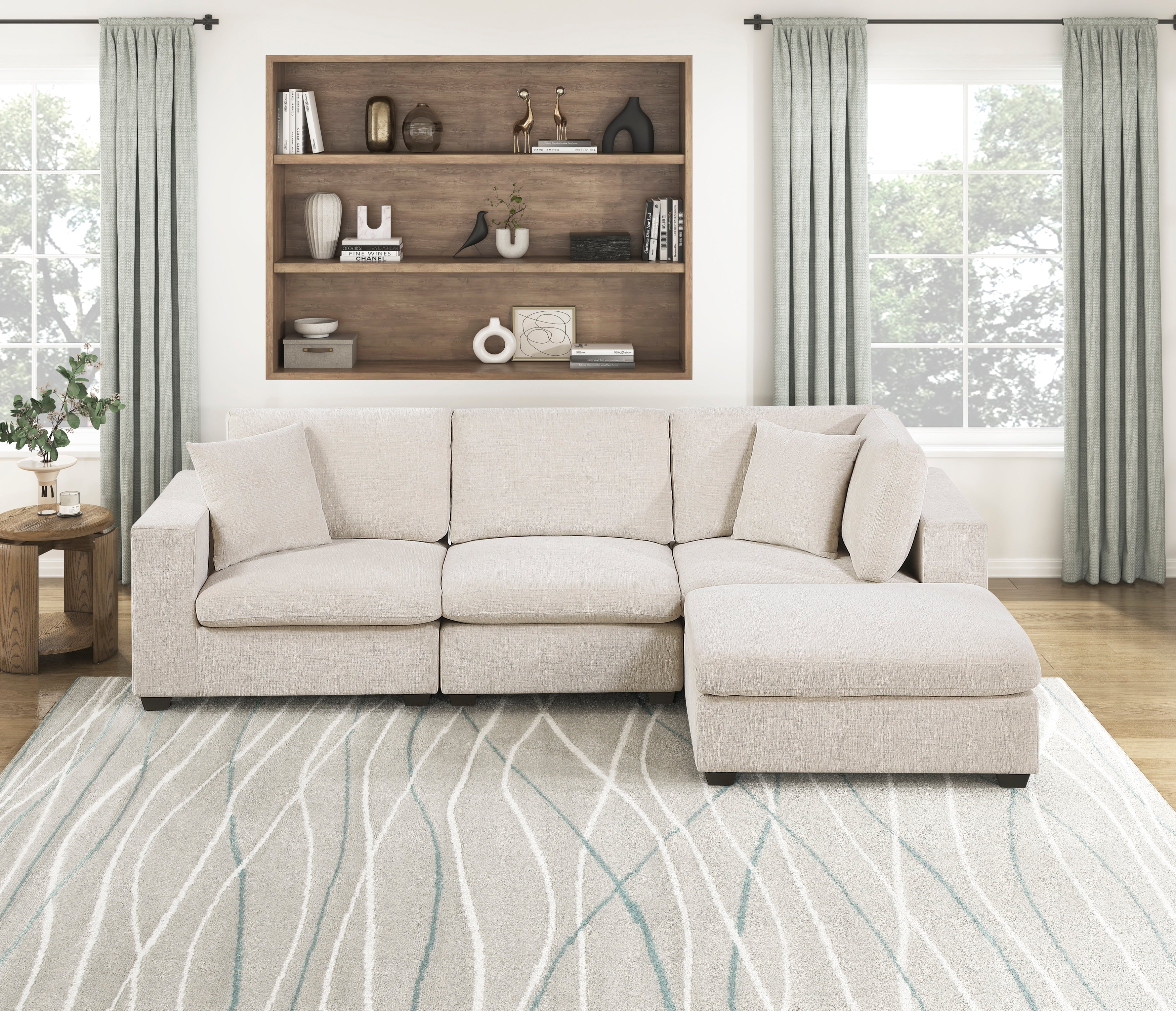 Serenity Beige Ottoman - Image 9