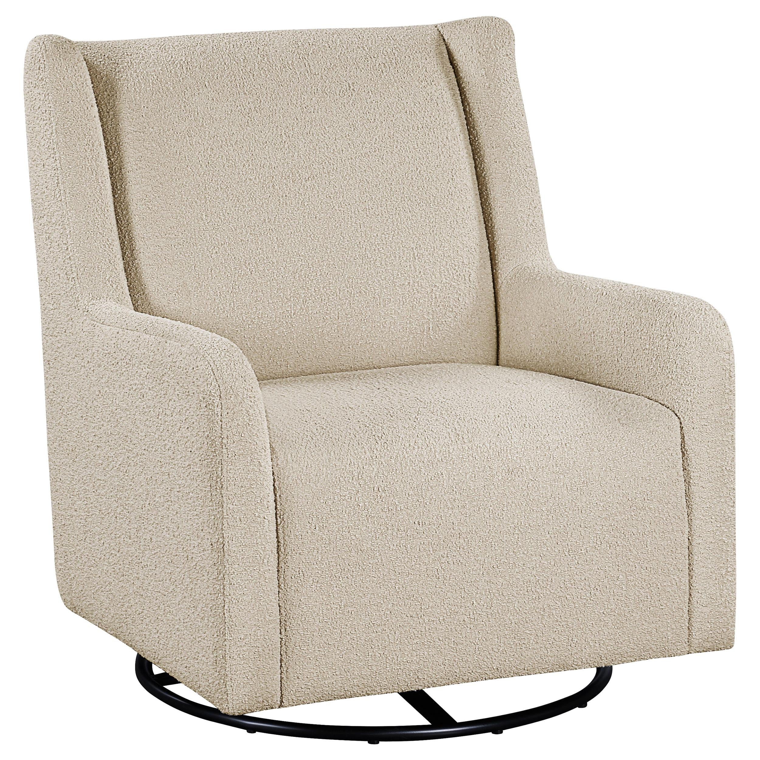Serra Sandy Beige Boucle Swivel Glider Recliner - Image 2