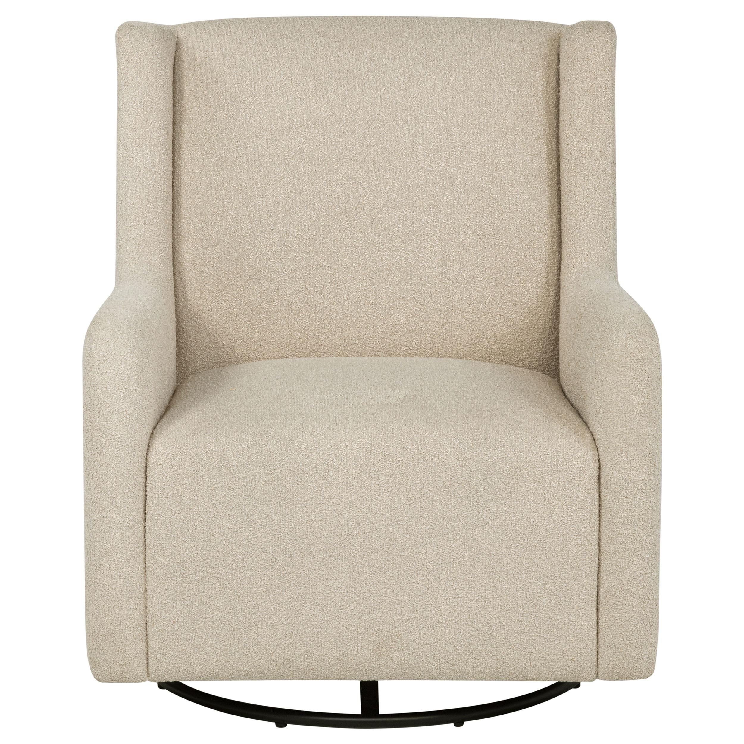Serra Sandy Beige Boucle Swivel Glider Recliner - Image 3