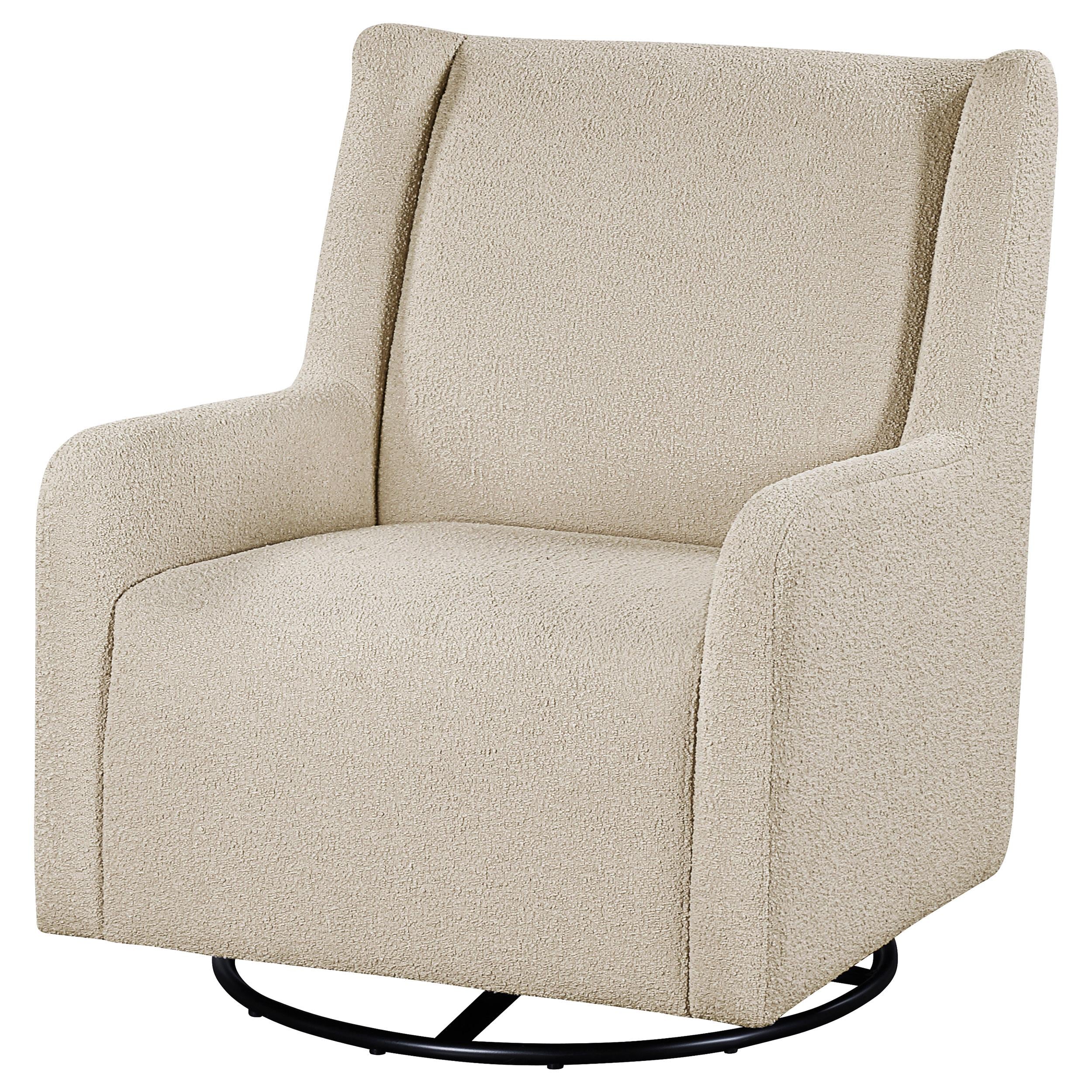 Serra Sandy Beige Boucle Swivel Glider Recliner - Image 4