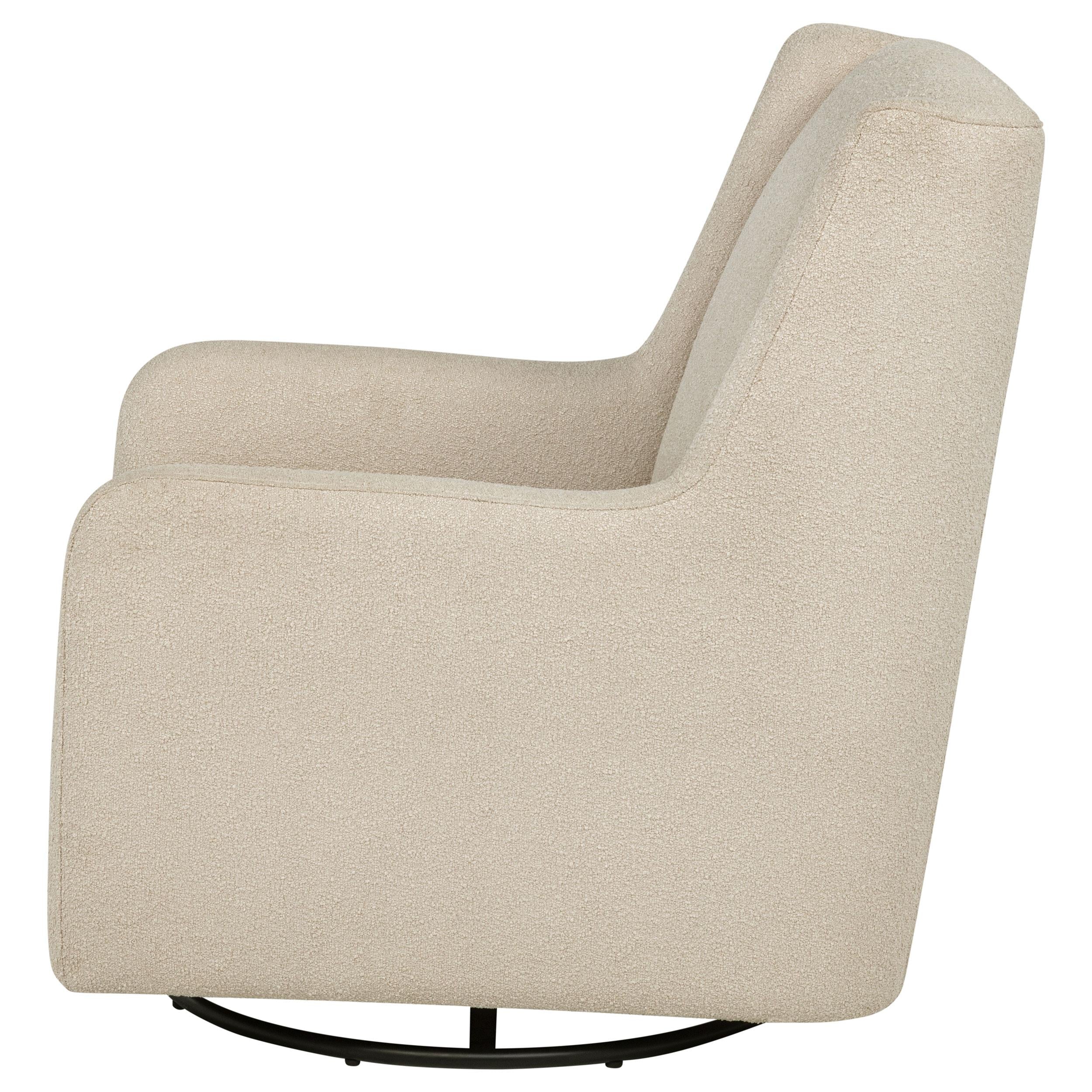 Serra Sandy Beige Boucle Swivel Glider Recliner - Image 5