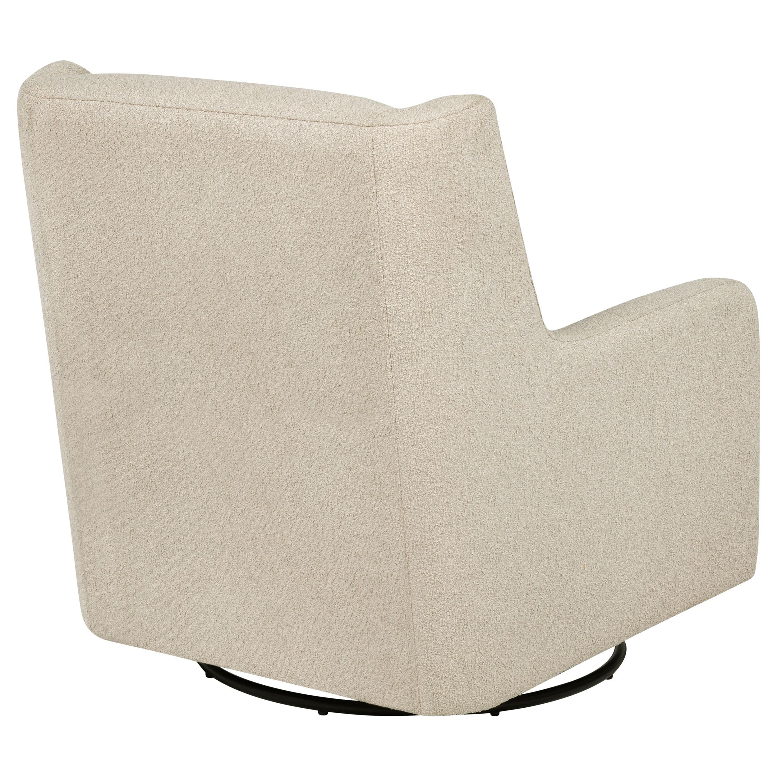 Serra Sandy Beige Boucle Swivel Glider Recliner - Image 8