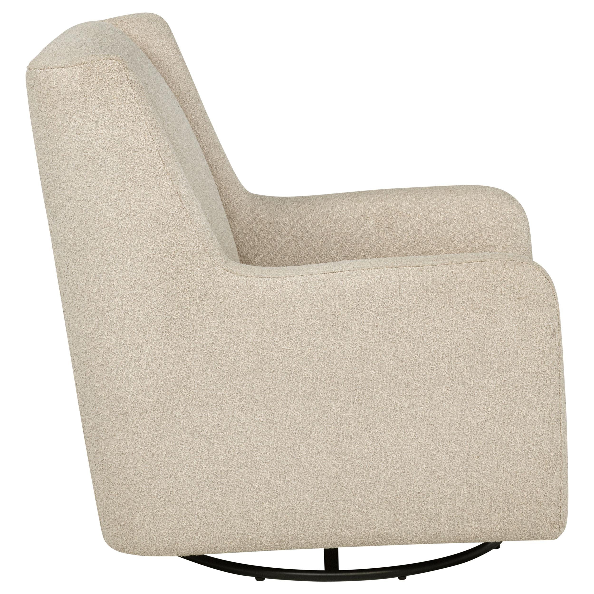 Serra Sandy Beige Boucle Swivel Glider Recliner - Image 9