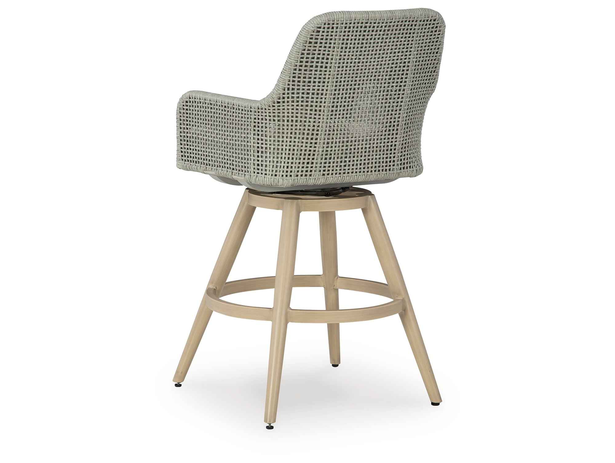 Seton Creek Beige/Gray Outdoor Bar Height Barstool with Cushion (Set of 2) - Image 13