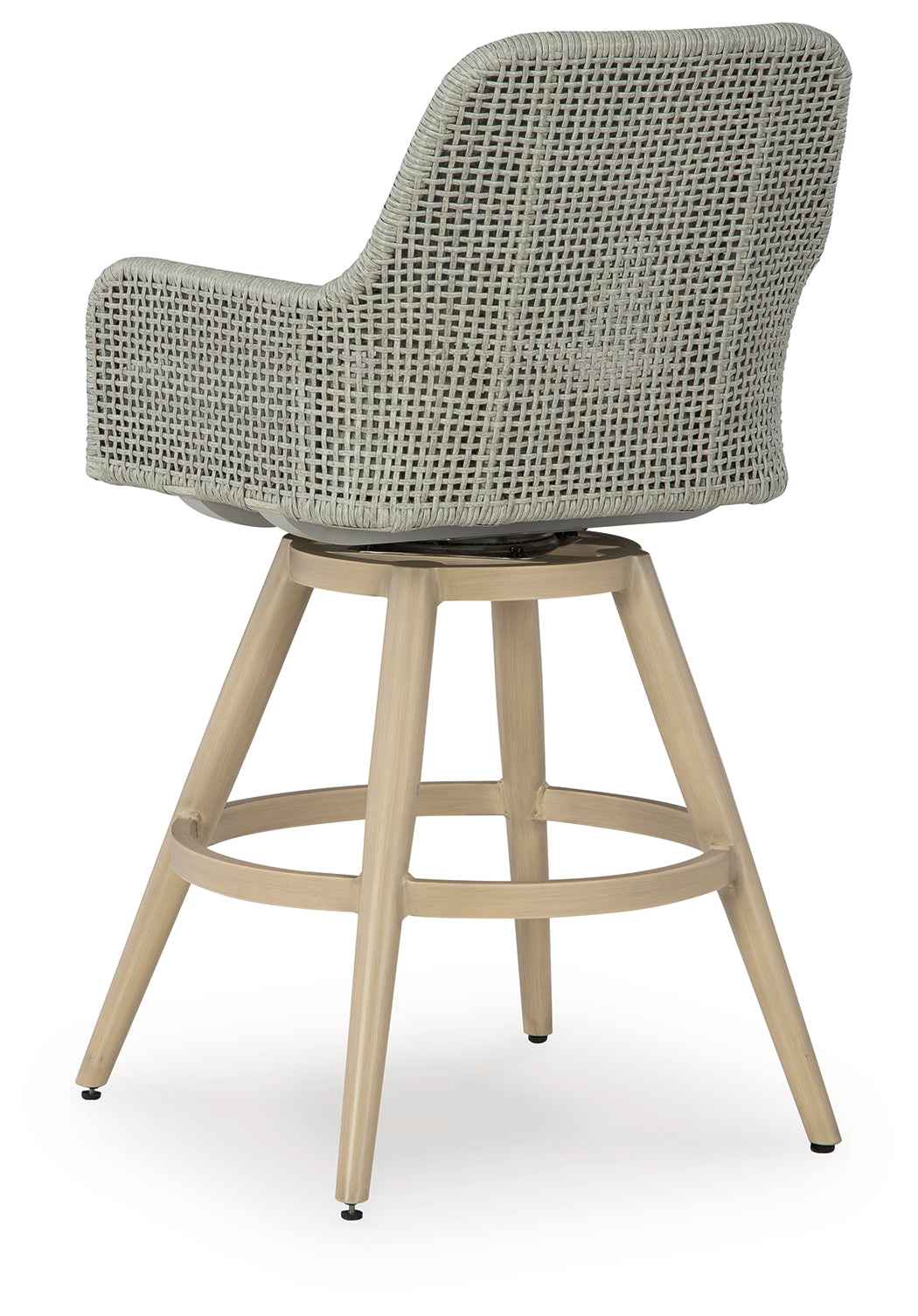 Seton Creek Beige/Gray Outdoor Bar Height Barstool with Cushion (Set of 2) - Image 4