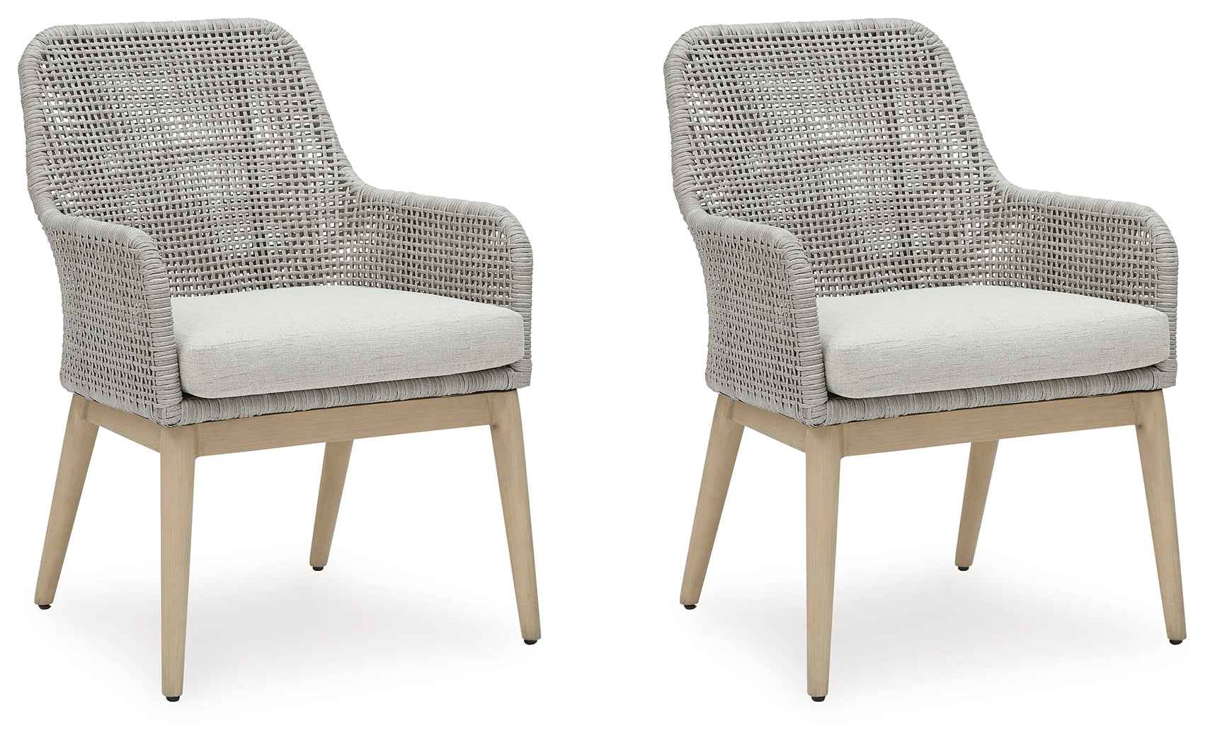 Seton Creek Gray Outdoor Dining Arm Chair - Image 2