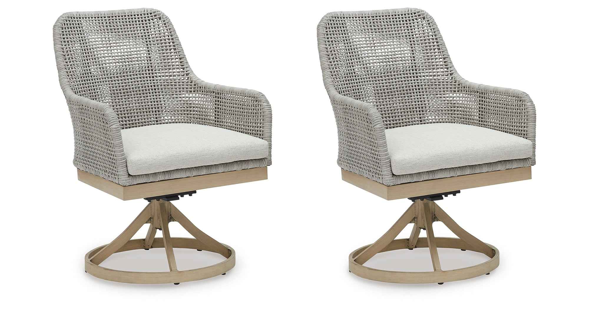 Seton Creek Gray Outdoor Swivel Dining Chair - Image 13