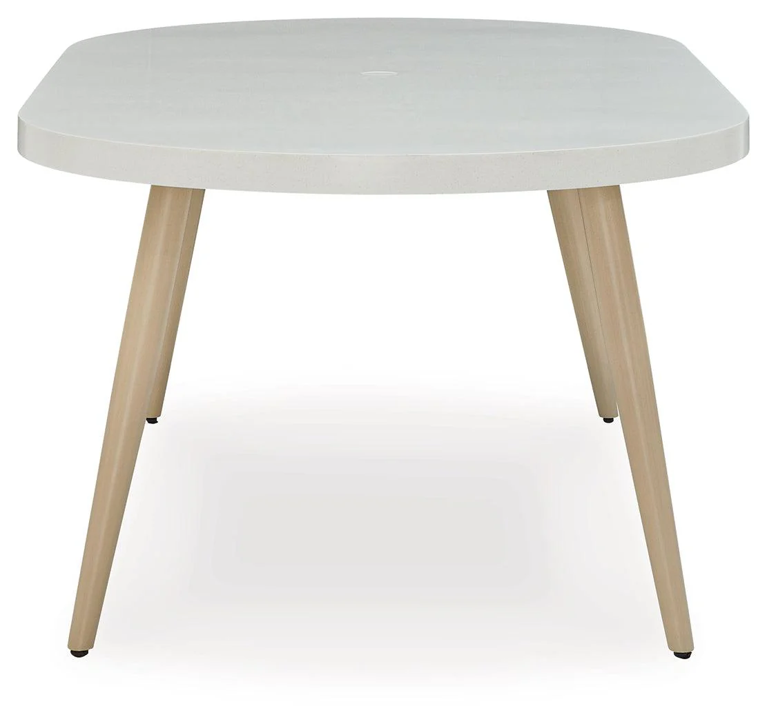Seton Creek White Outdoor Dining Table - Image 4