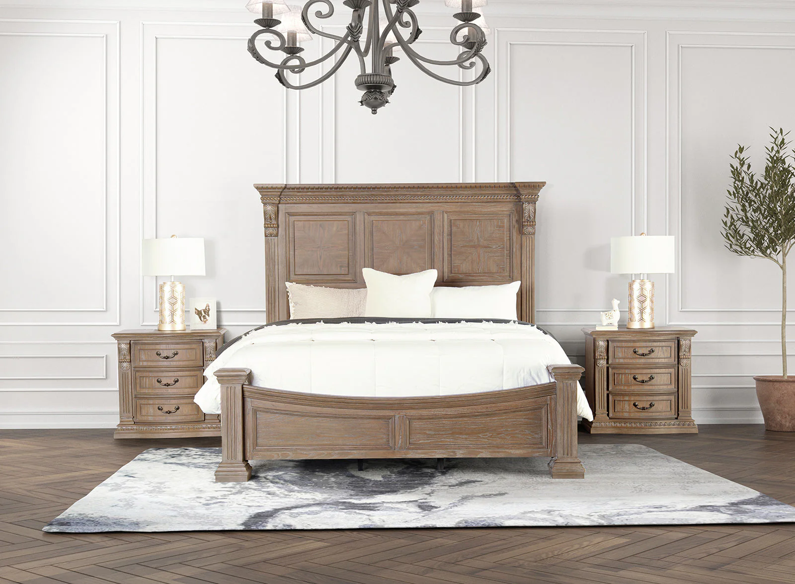 Seven Oaks Weathered Oak King Bed