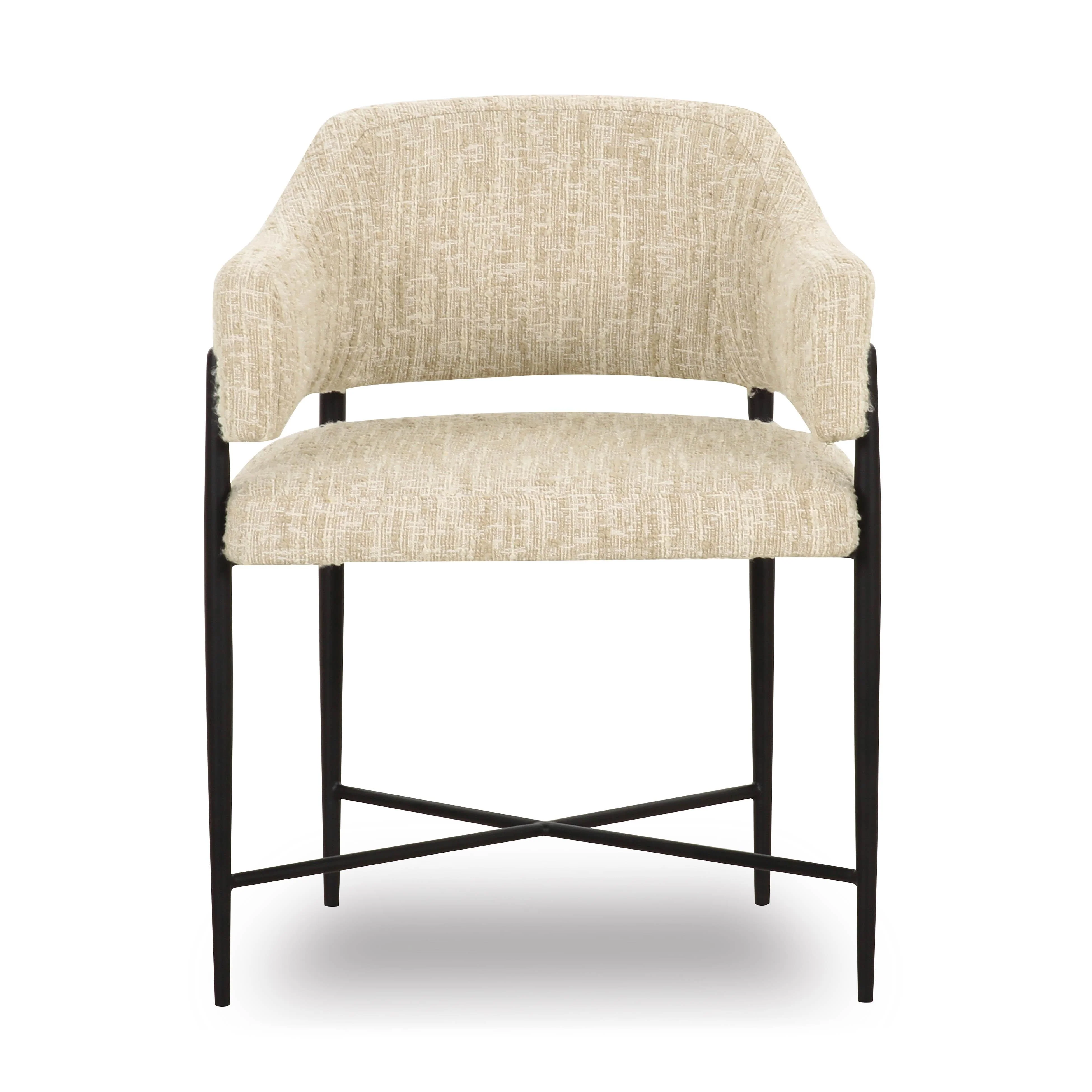 Sezanne Taupe Textured Performance Boucle Dining Chair - Image 3