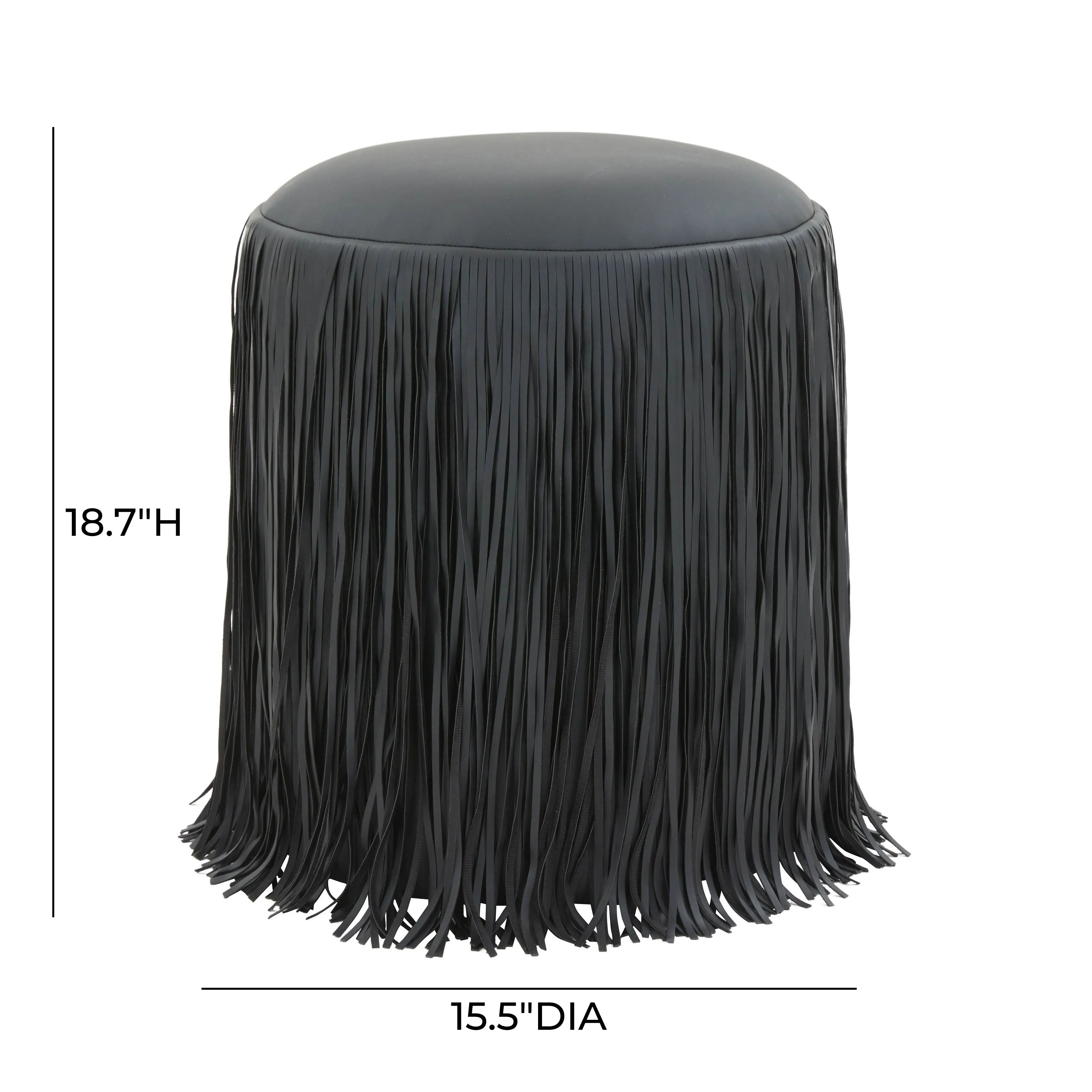 Shag Me Performance Vegan Leather Ottoman - Image 17