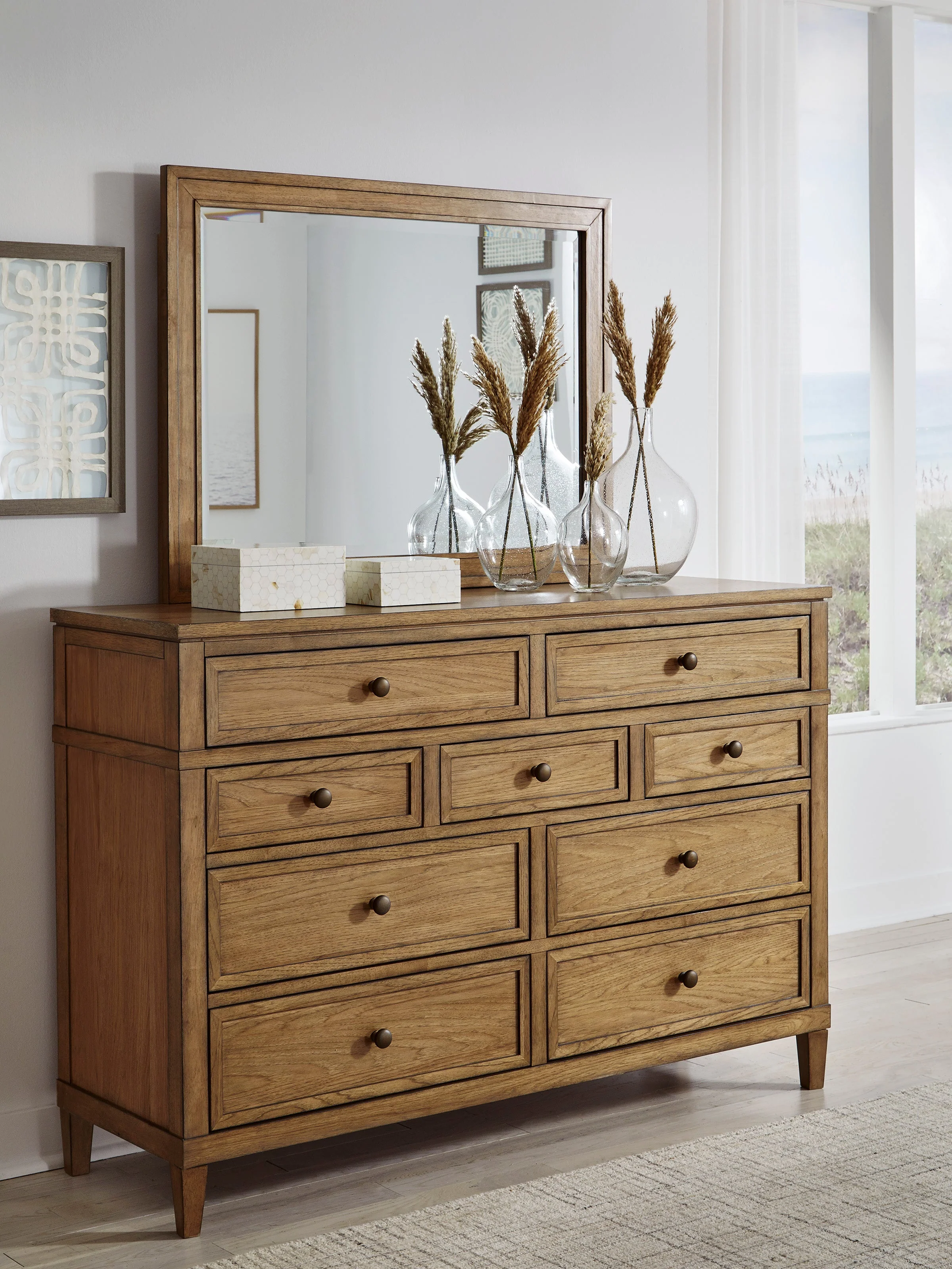 Sharlance Light Brown Bedroom Mirror - Image 4