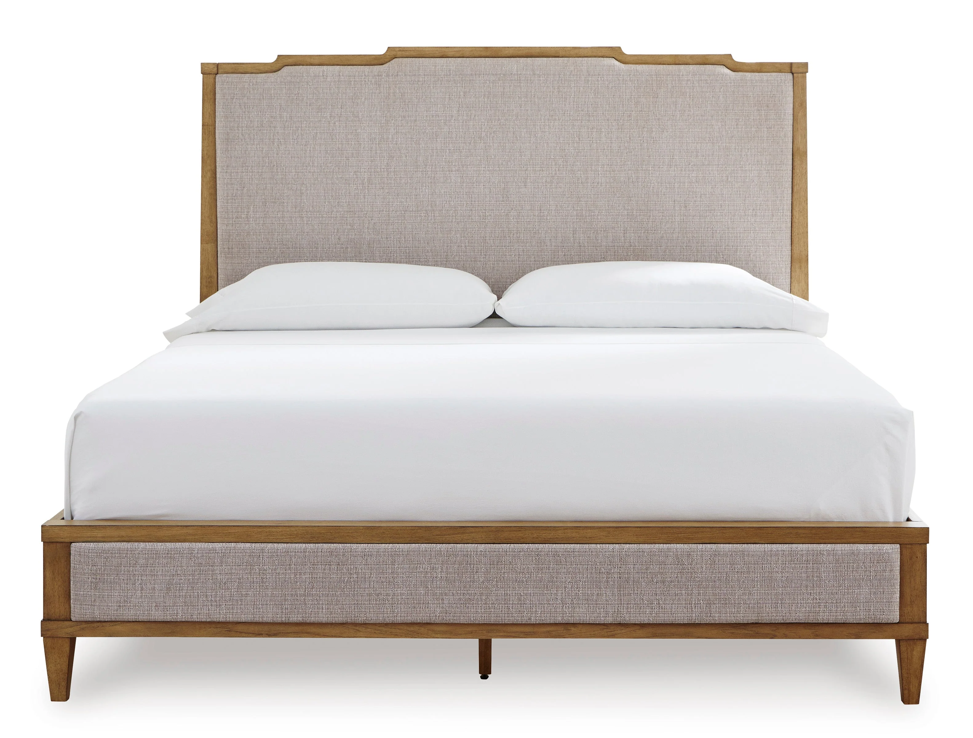 Sharlance Light Brown King Upholstered Panel Bed - Image 3