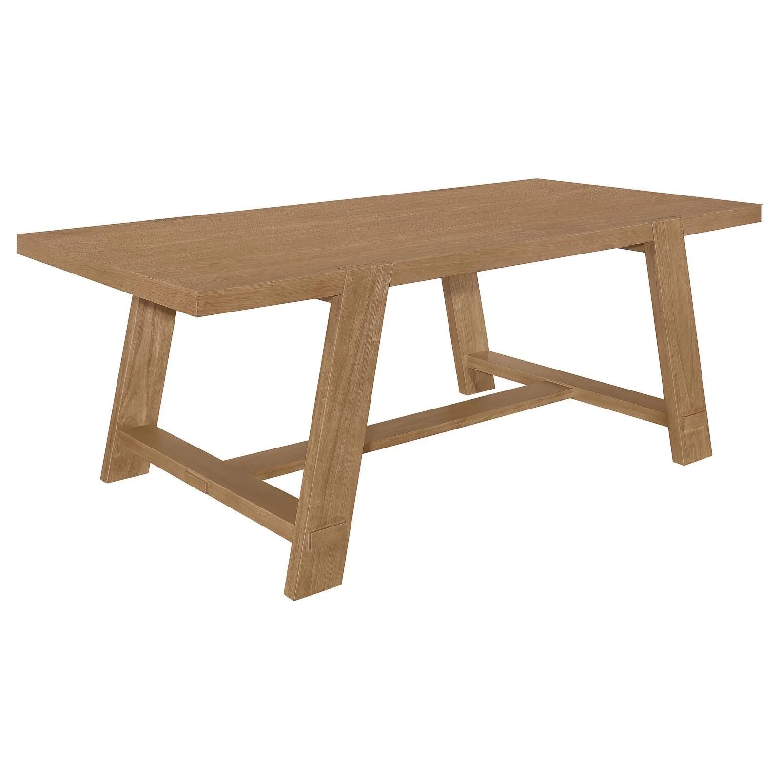 Sharon Blue and Brown Rectangular Trestle Base Dining Table - Image 4