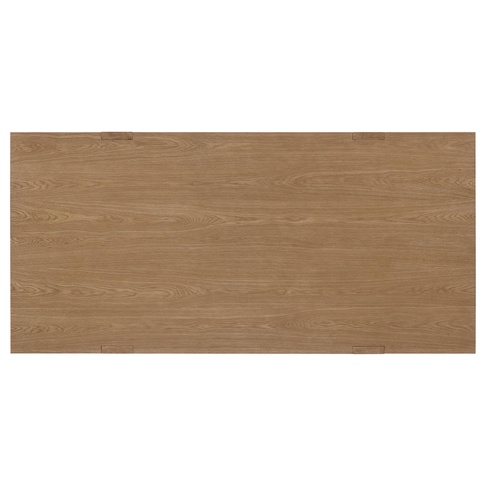 Sharon Blue and Brown Rectangular Trestle Base Dining Table - Image 7