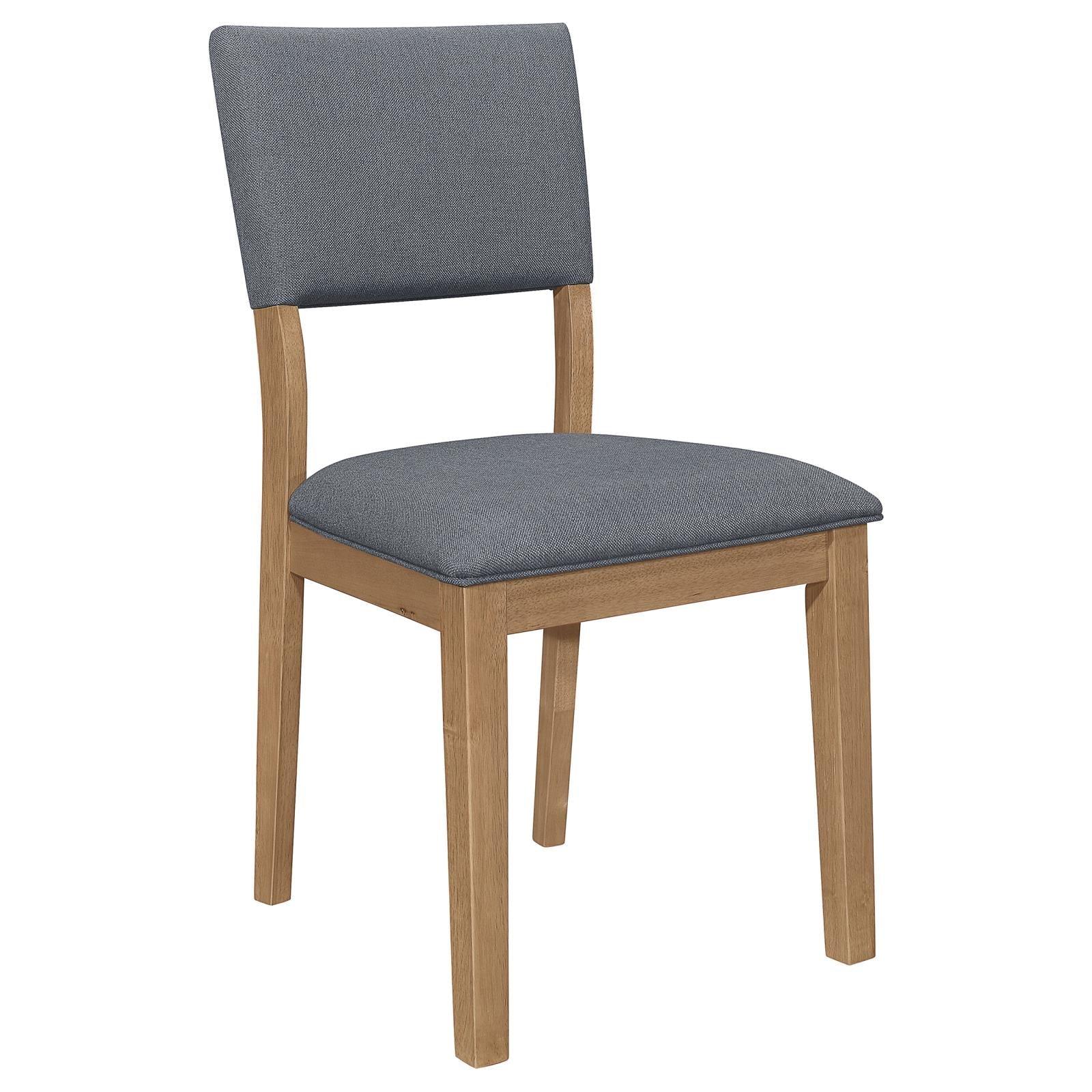 Sharon Open Back Padded Upholstered Dining Side Chair Blue and Brown (Set of 2) - Image 2