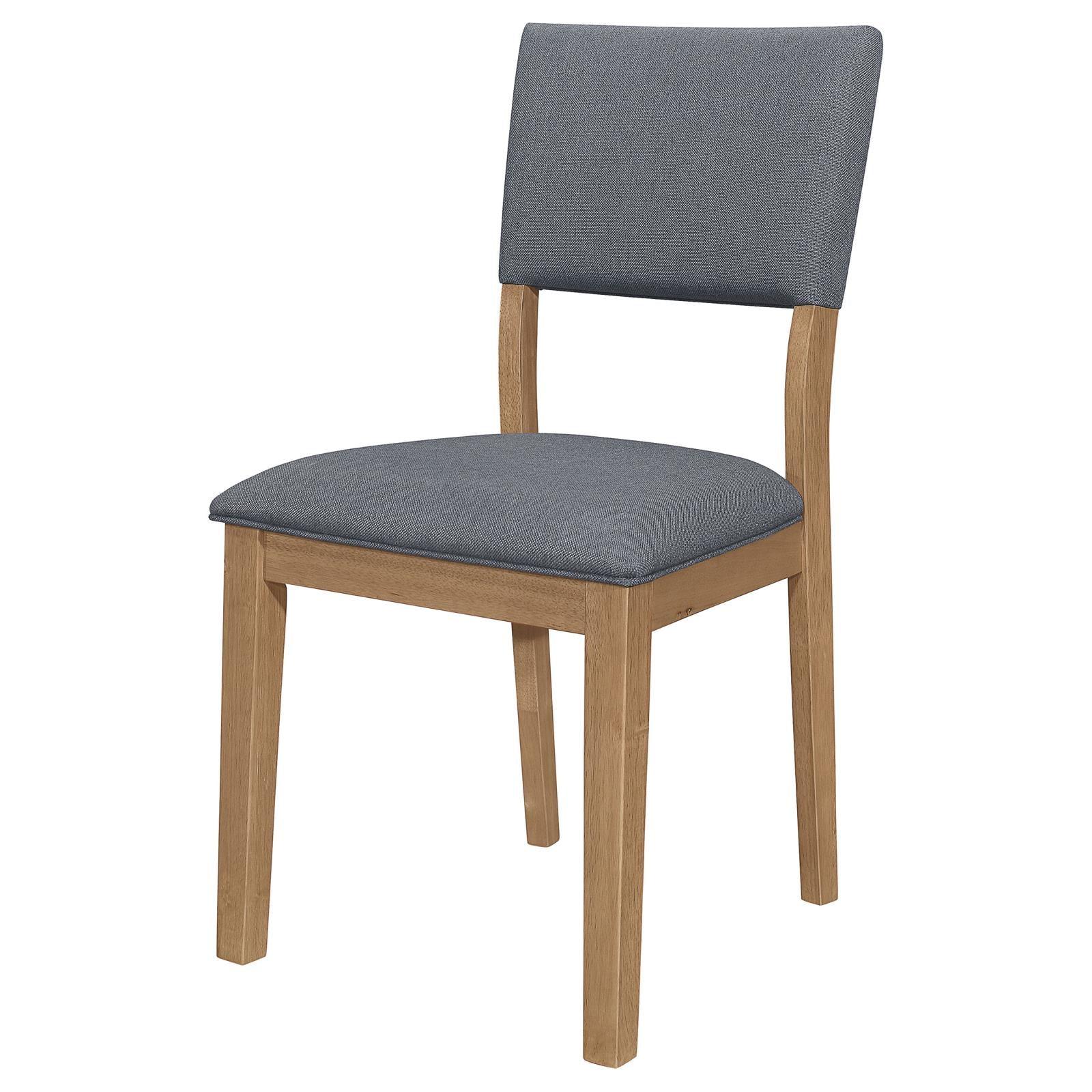 Sharon Open Back Padded Upholstered Dining Side Chair Blue and Brown (Set of 2) - Image 4