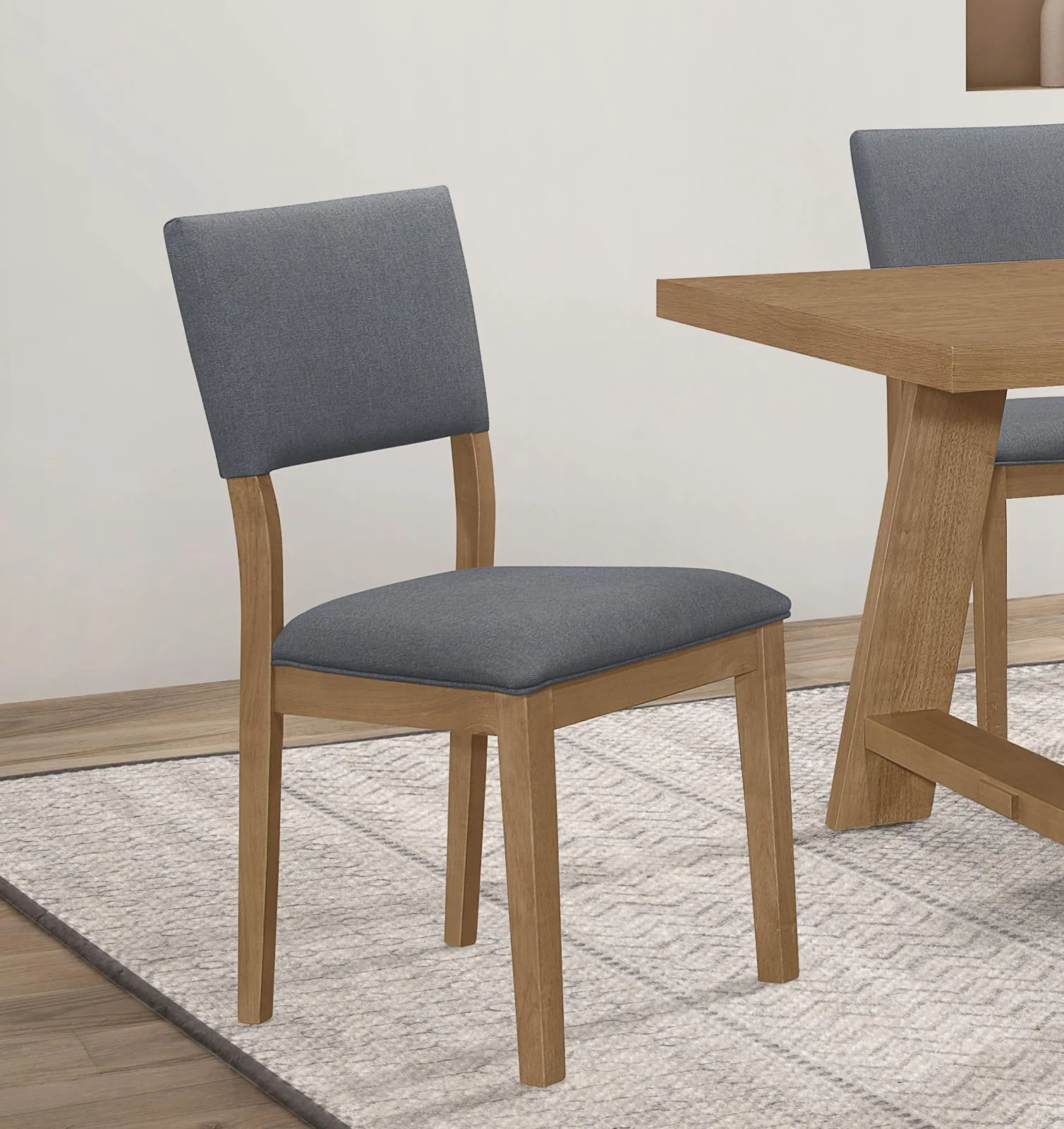 Sharon Open Back Padded Upholstered Dining Side Chair Blue and Brown (Set of 2) - Image 9