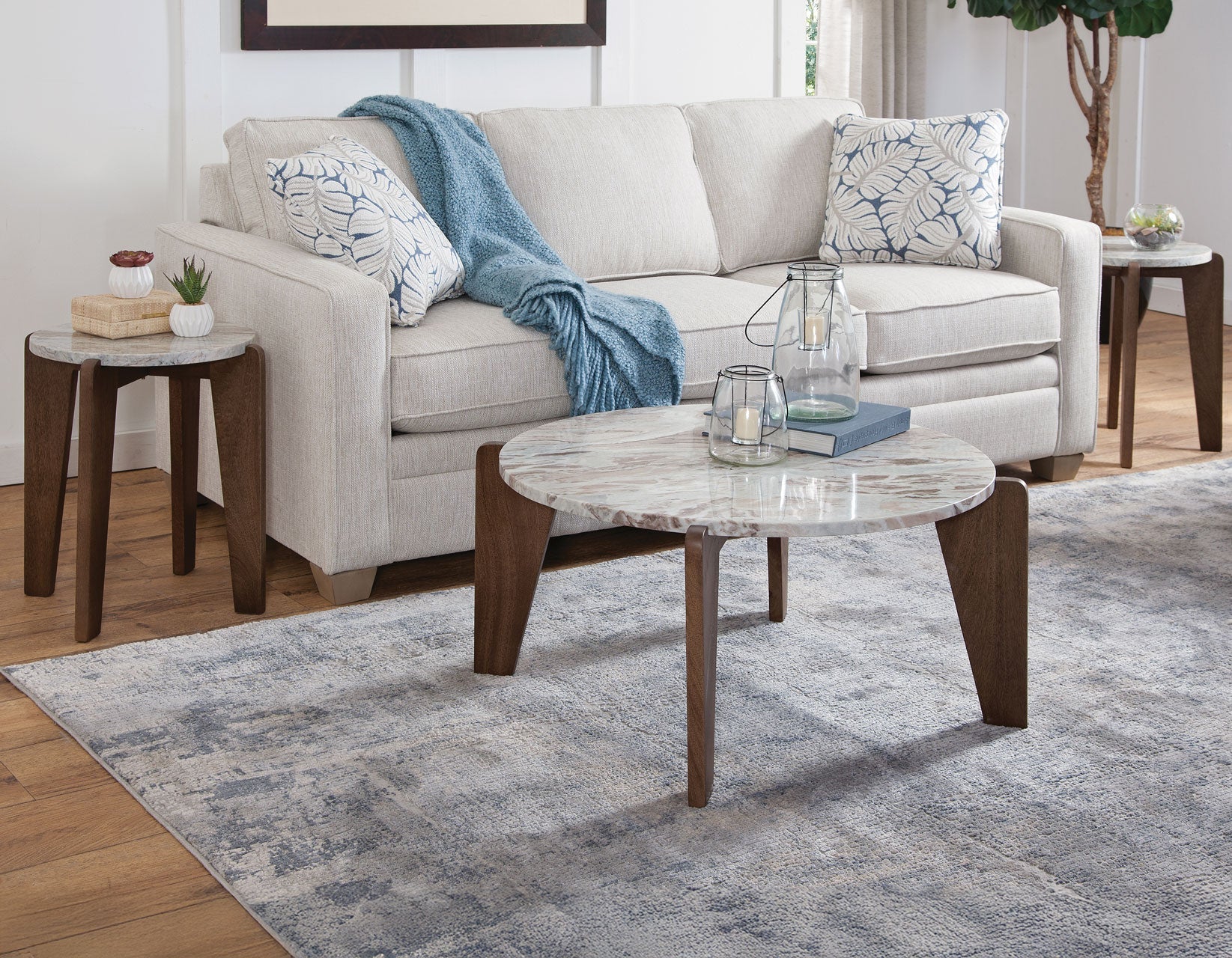Shavon Toronto Brown 3-Piece Solid Marble Table Set - Image 18