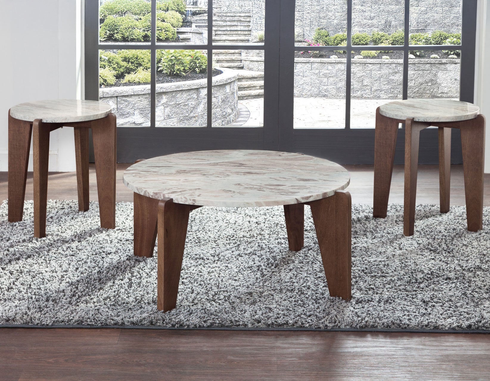Shavon Toronto Brown Solid Marble Round End Table - Image 10