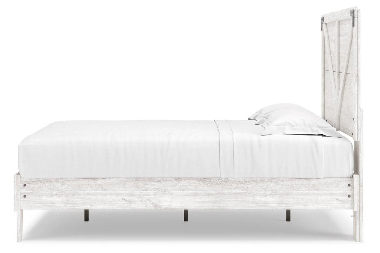 Shawburn White/Dark Charcoal Gray Full Crossbuck Panel Platform Bed - Image 6