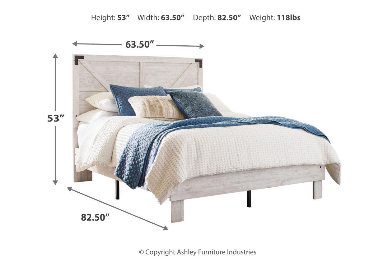 Shawburn White/Dark Charcoal Gray Queen Crossbuck Panel Platform Bed - Image 2