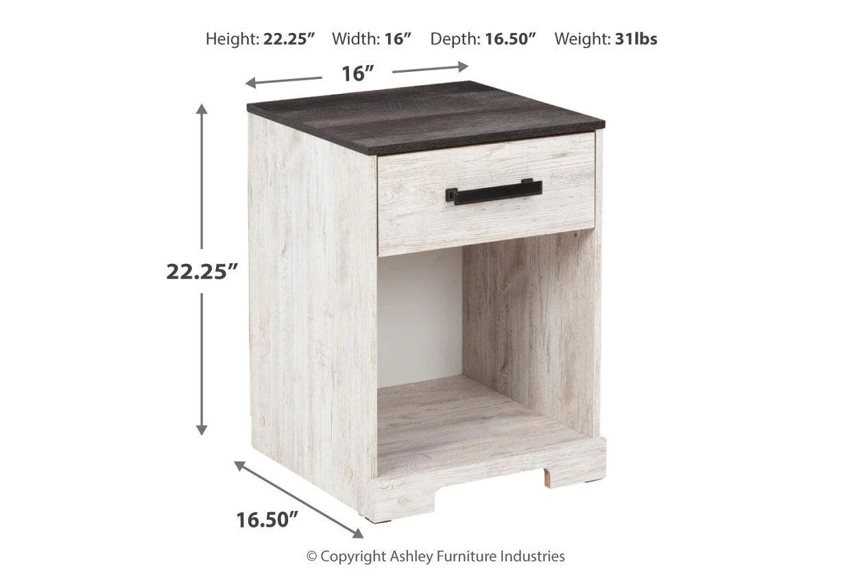 Shawburn Whitewash/Charcoal Gray Nightstand - Image 3