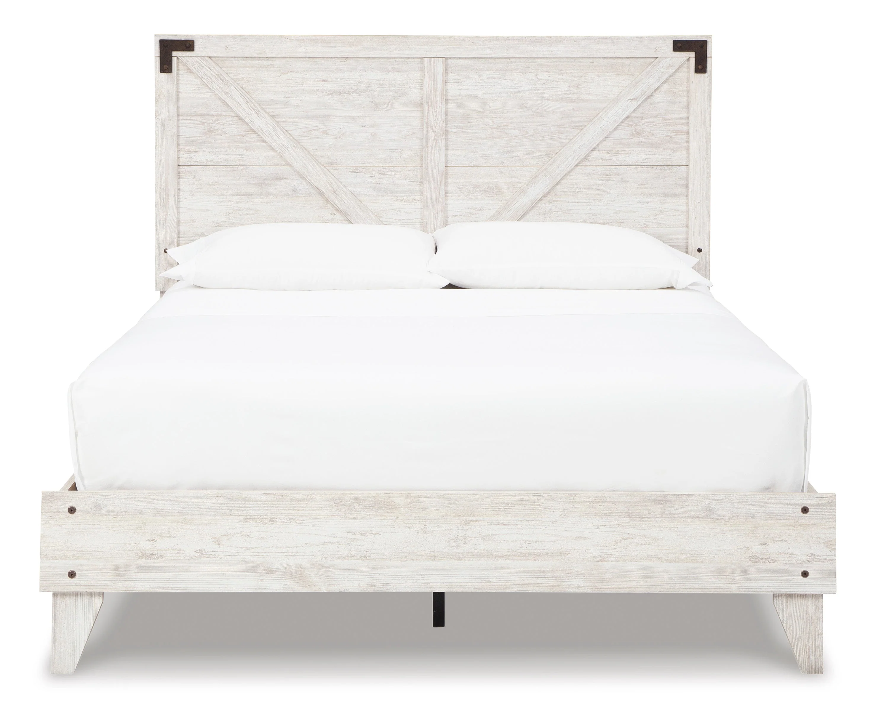Shawburn Whitewash Crossbuck/Charcoal Gray Platform Bedroom Set - Image 2