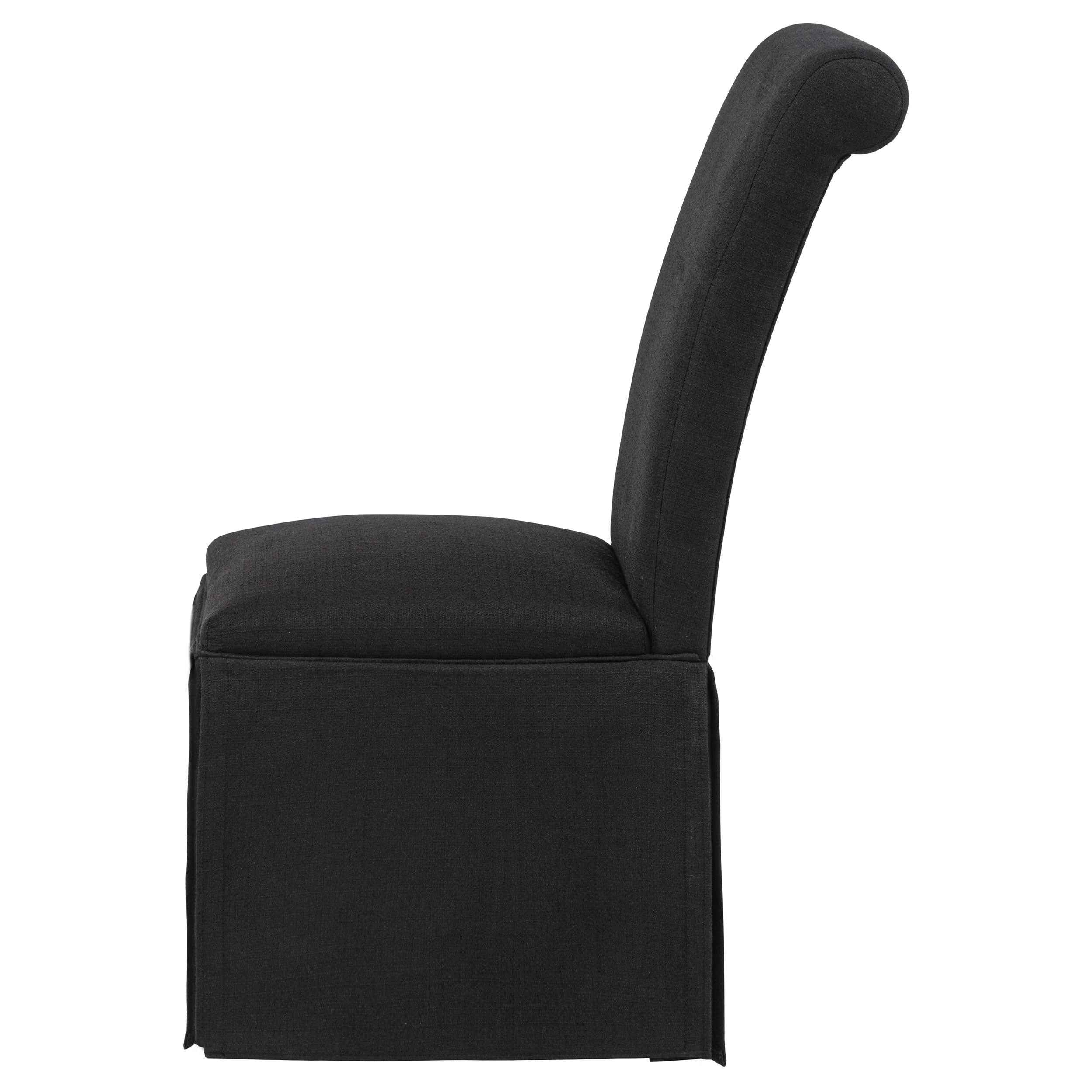 Shawna Black Upholstered Skirted Side Chair (Set of 2) - Image 6