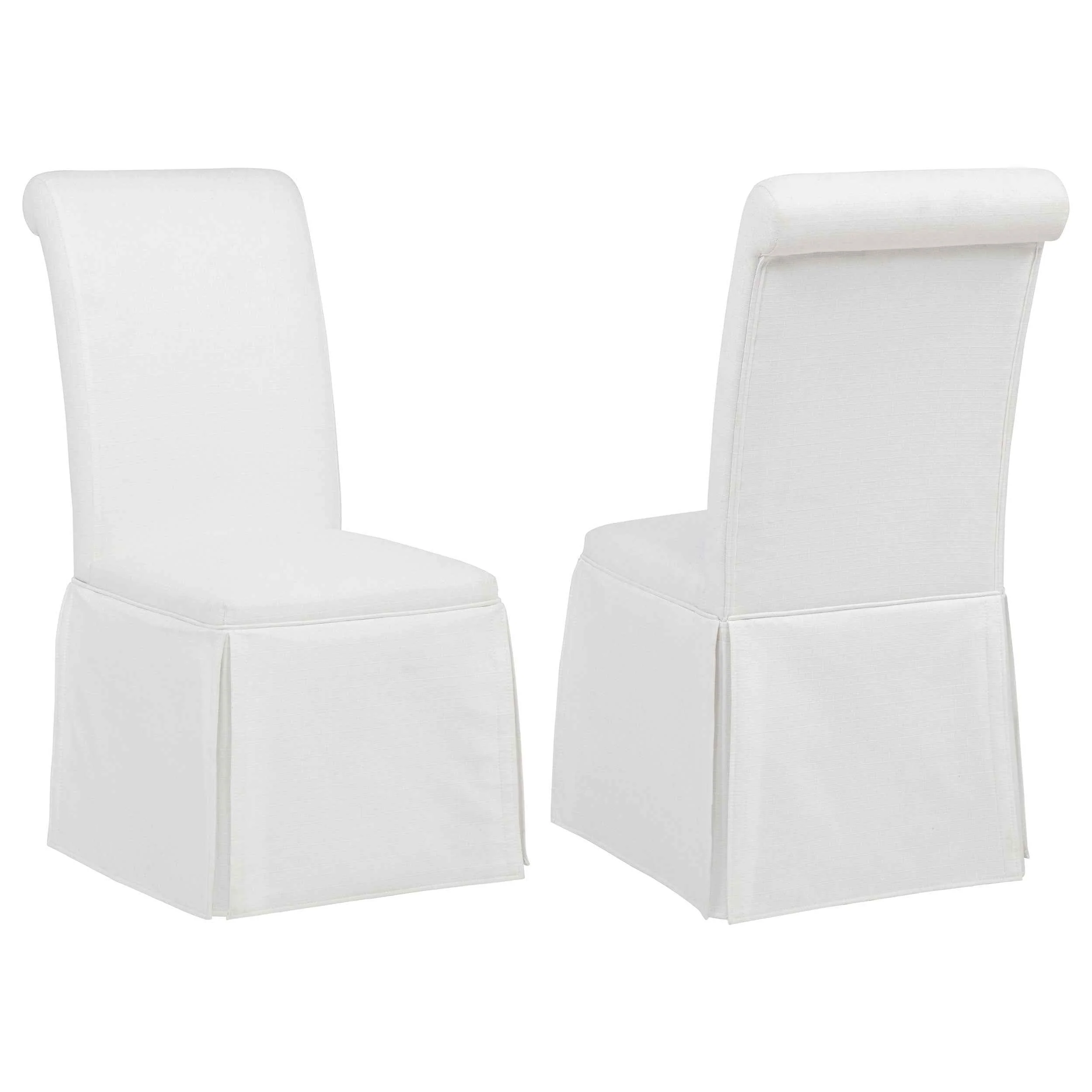 Shawna White Upholstered Skirted Side Chair (Set of 2)