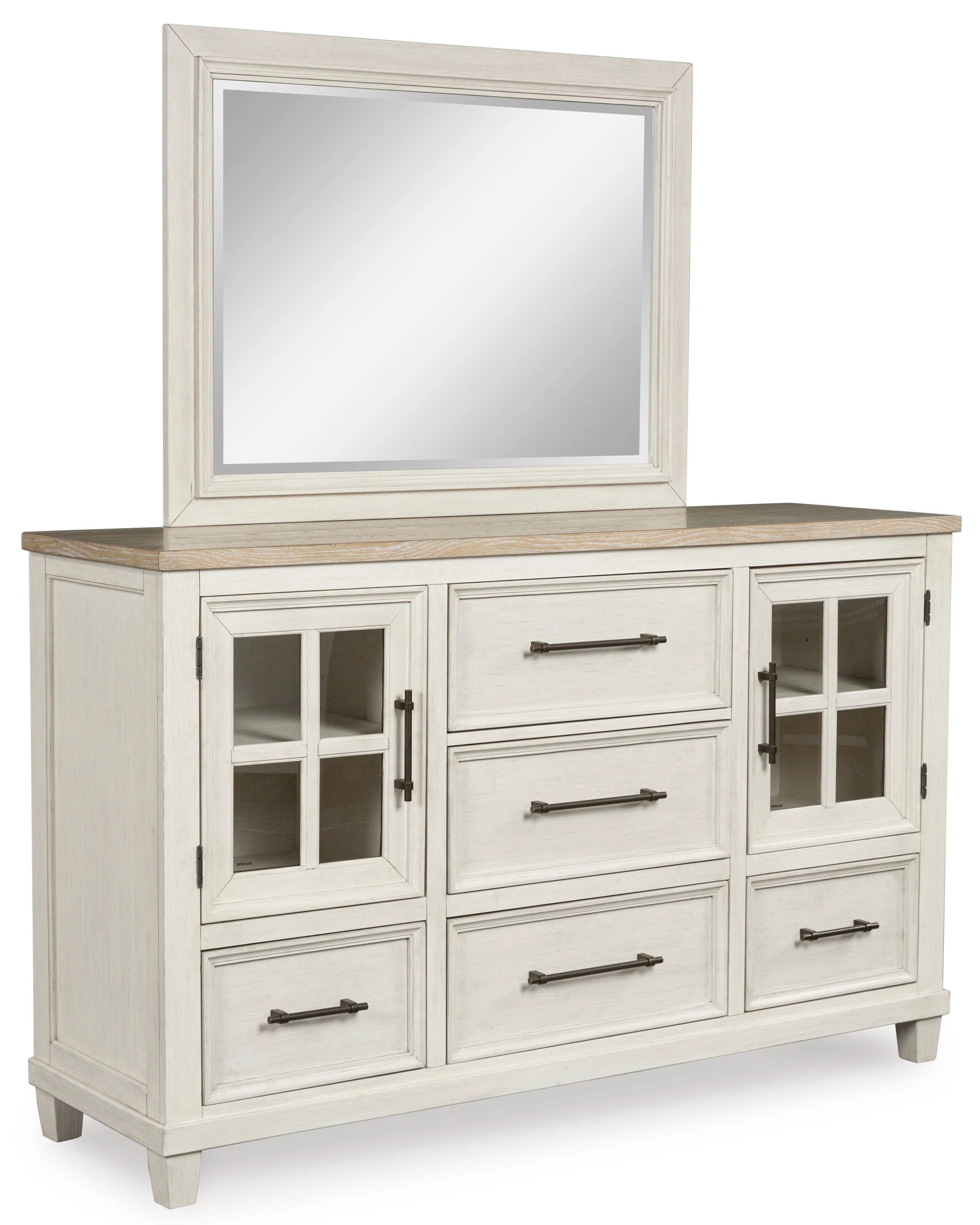 Shaybrock Antique White/Brown Bedroom Mirror - Image 2
