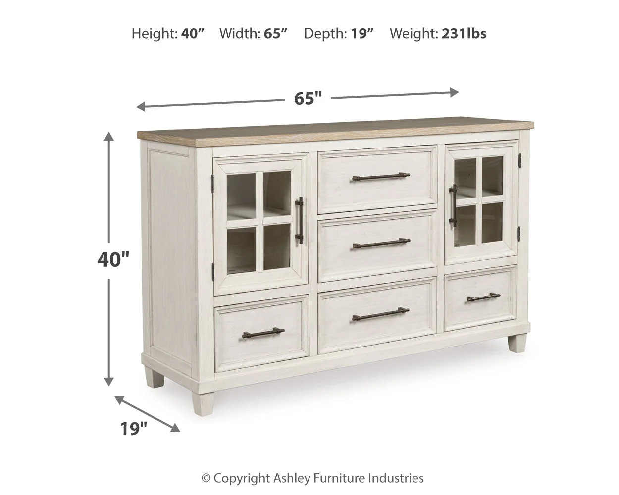 Shaybrock Antique White/Brown Panel Bedroom Set - Image 11