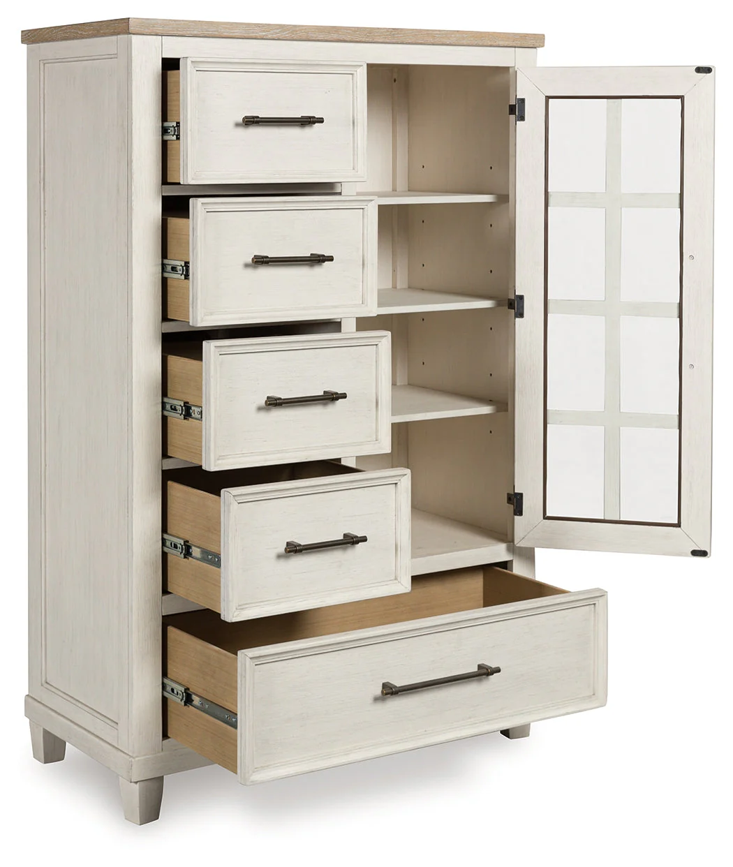 Shaybrock Antique White/Brown Panel Bedroom Set - Image 51