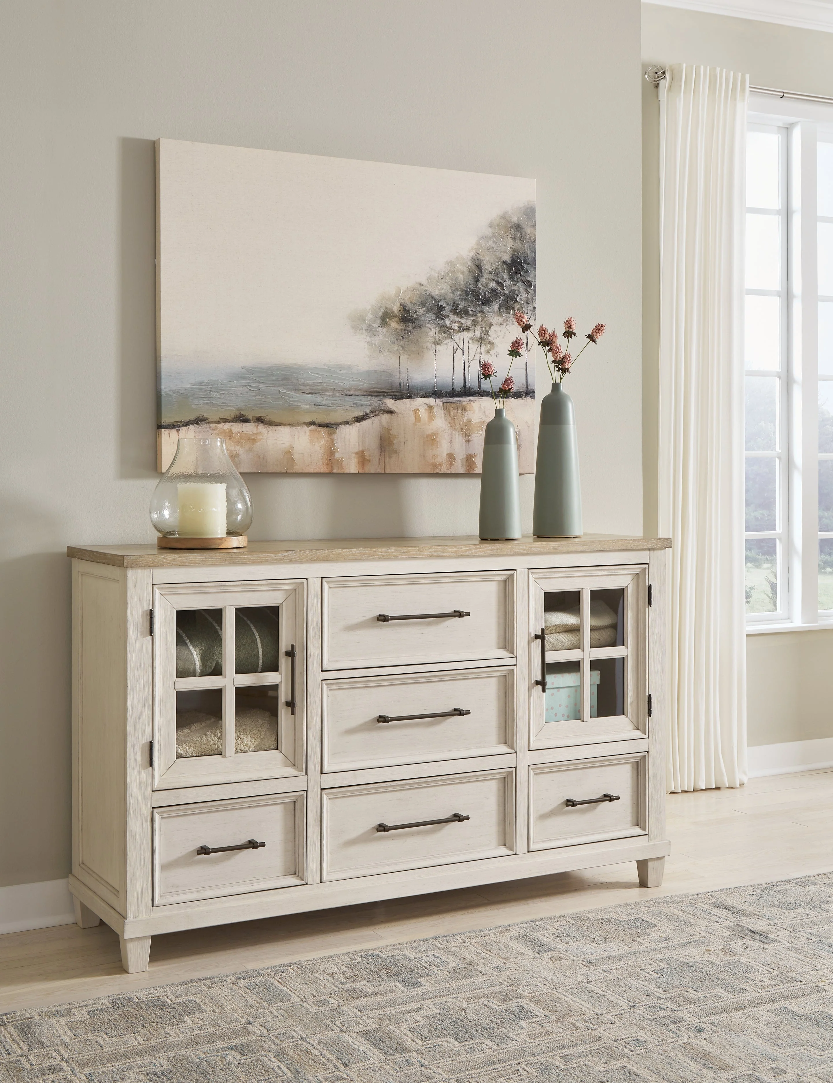 Shaybrock Antique White/Brown Panel Bedroom Set - Image 7