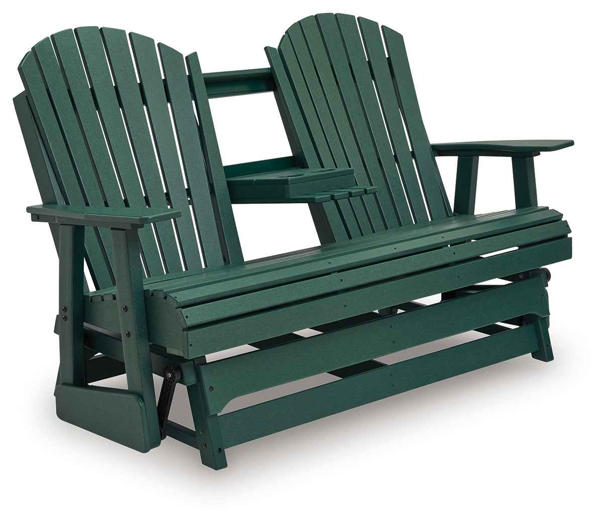 Shell Beach Green Outdoor Loveseat Glider - Image 3
